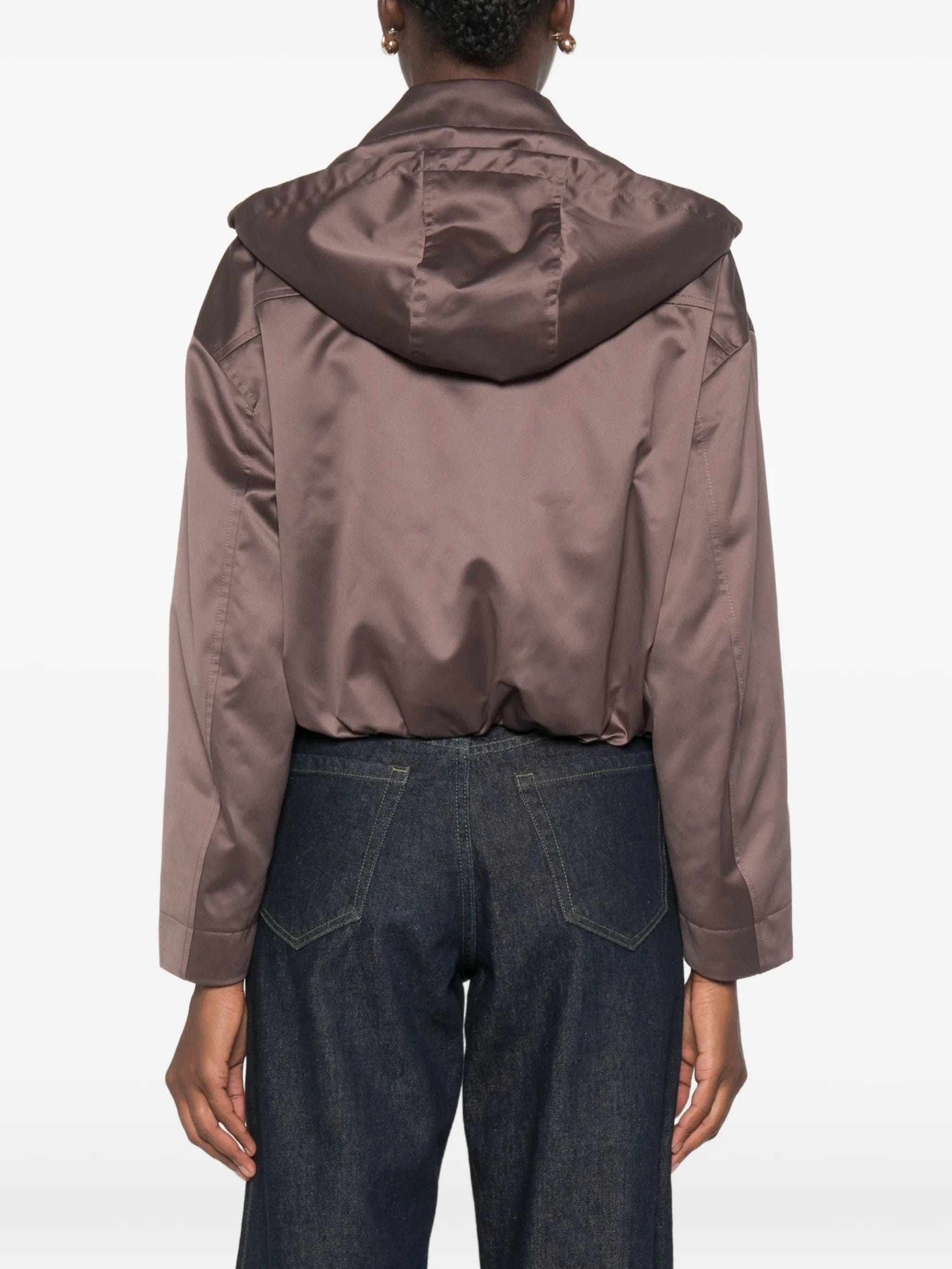 Moncler hooded satin jacket