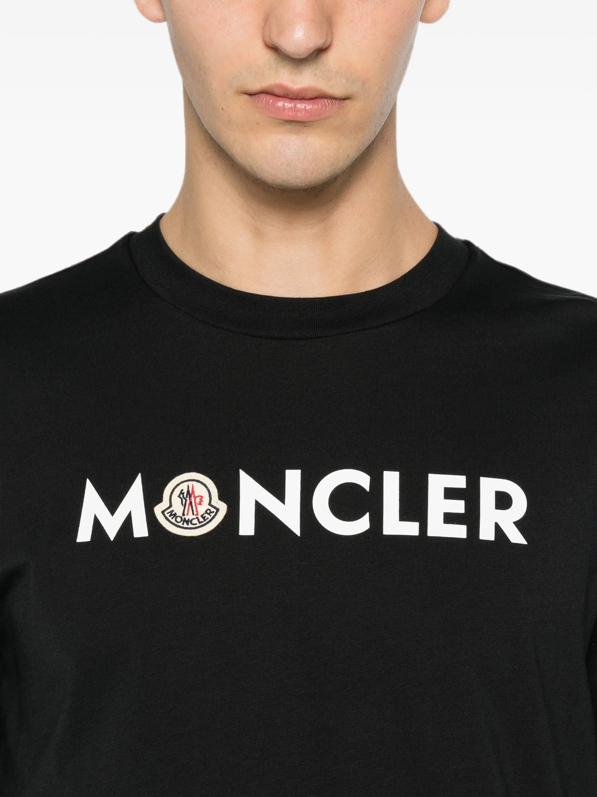 Moncler logo - print cotton T - shirt