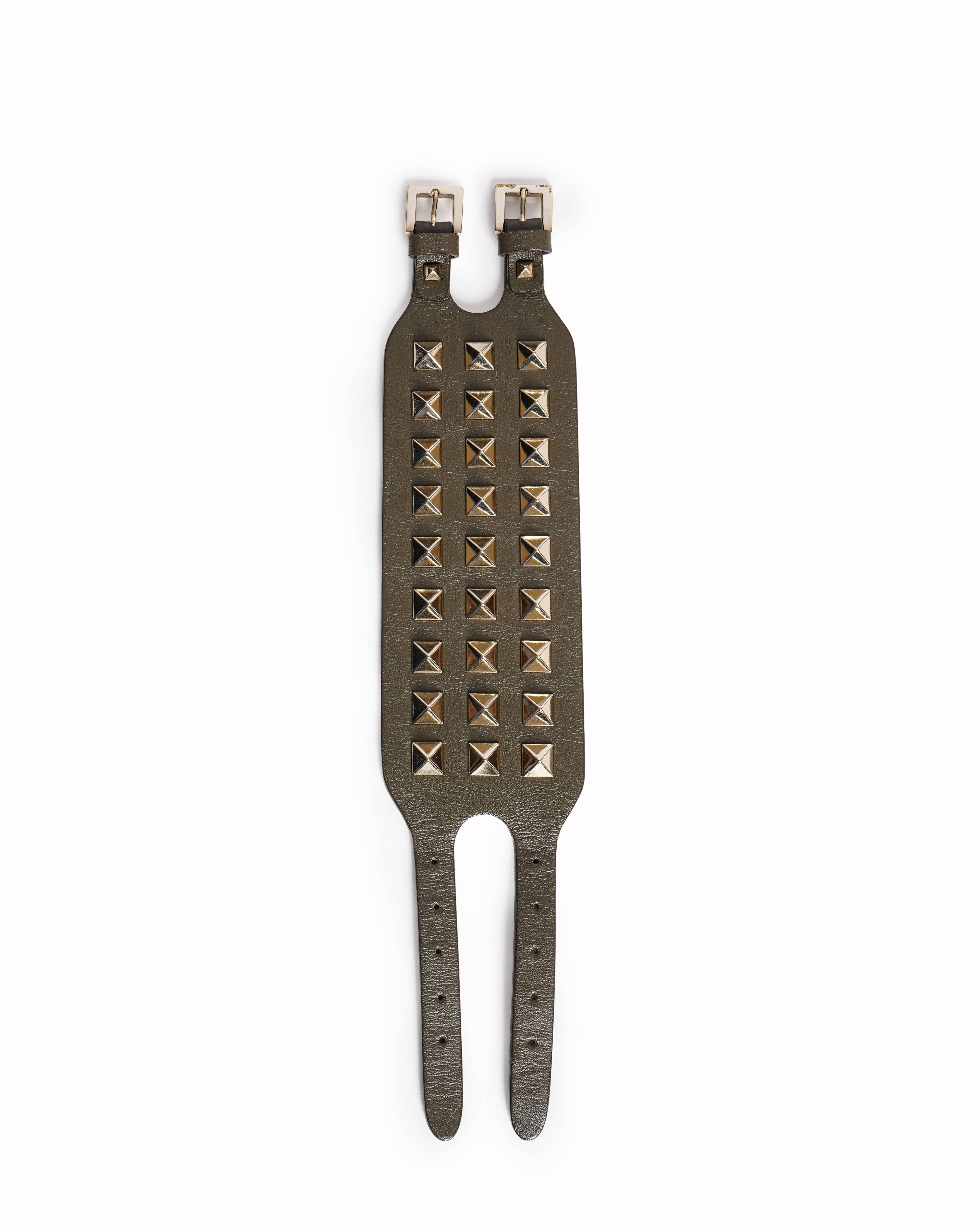 Valentino Garavani Rockstud Wide Leather Cuff Bracelet