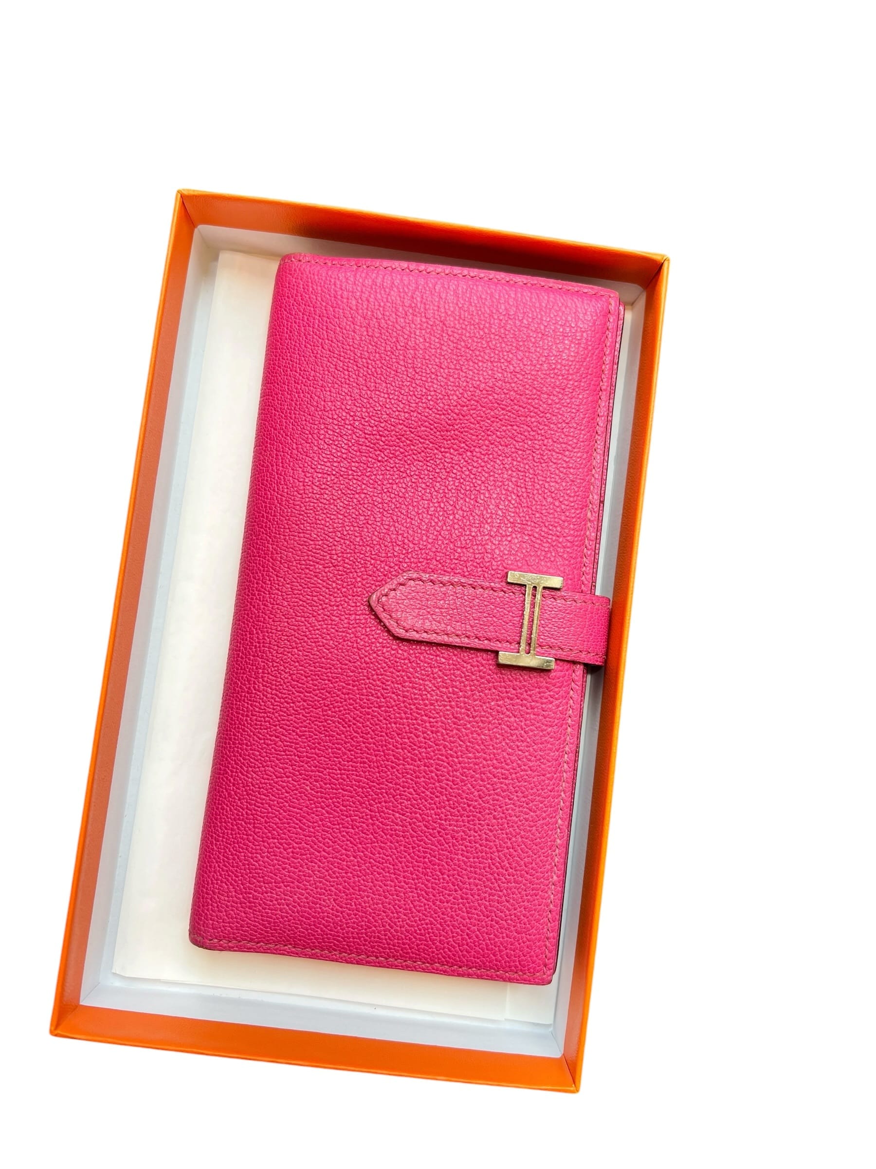Hermes Bearn Wallet Rose Shocking Chevre PHW SSLG1038