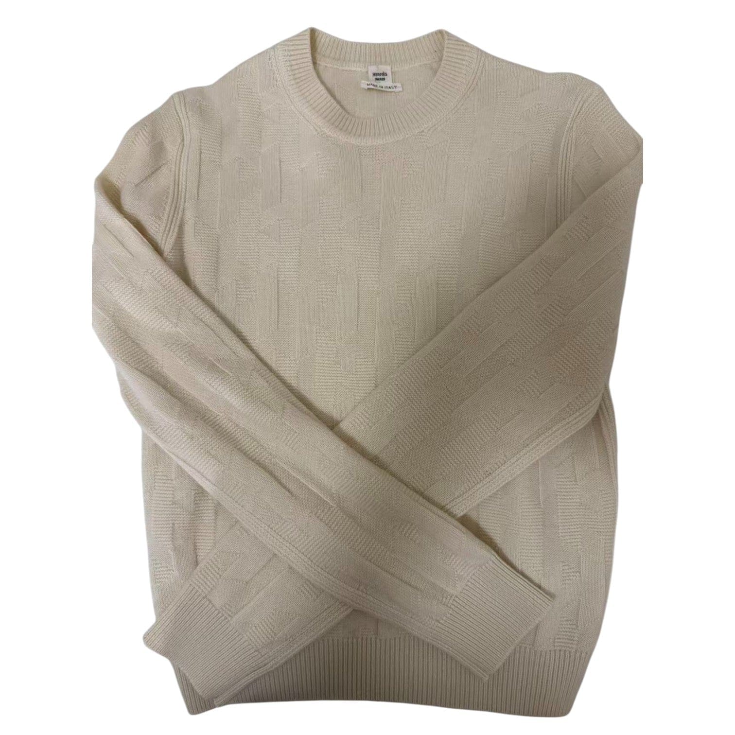 Hermes White Wool Sweater #38