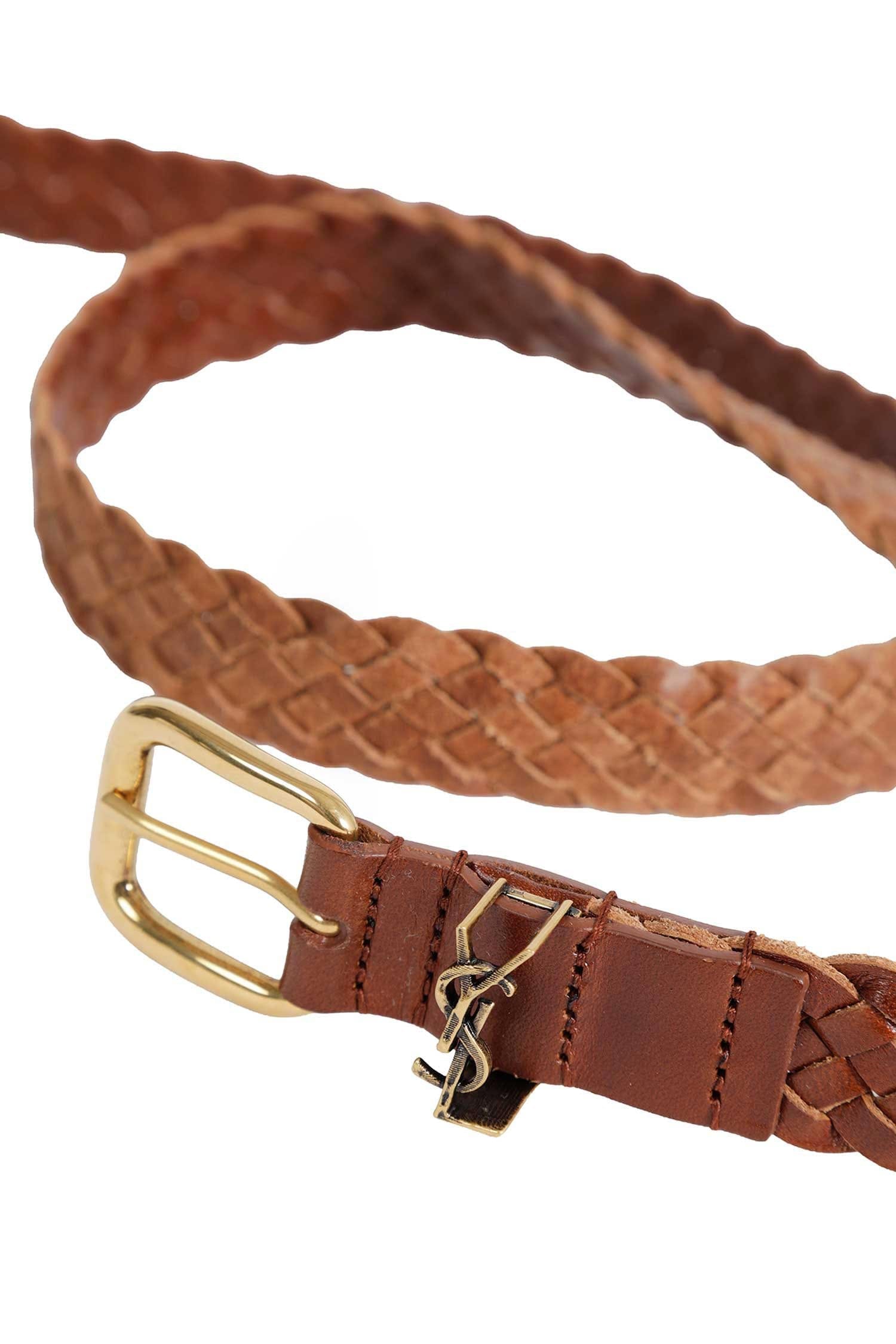 Saint Laurent Cassandre Rectangular Buckle Belt