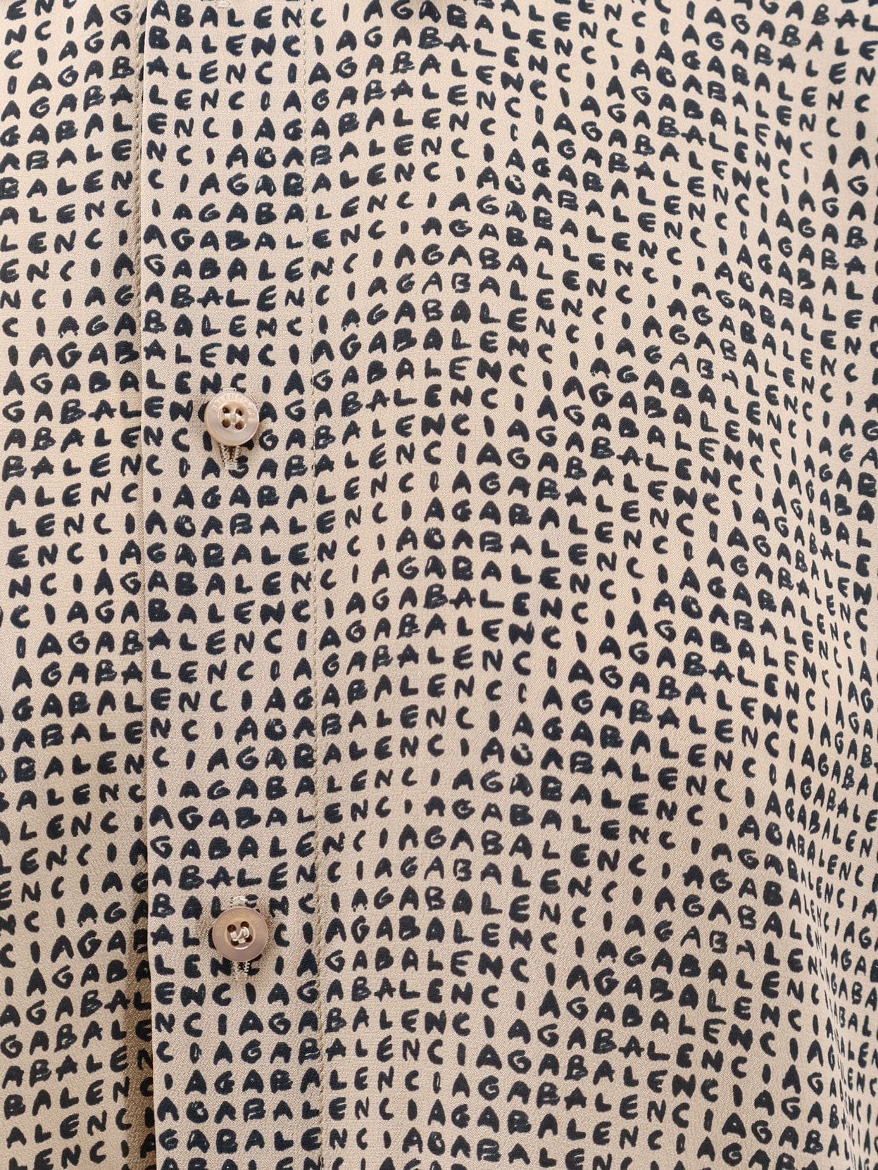 Balenciaga All Over Print Silk Shirt