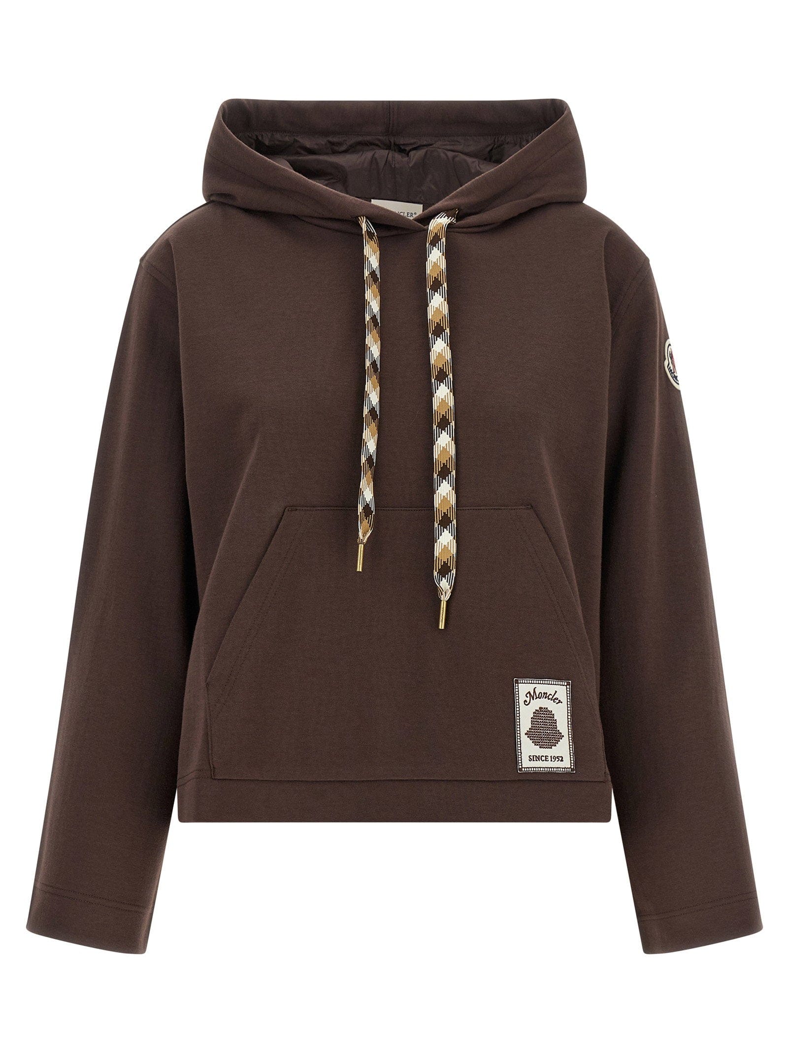 Moncler Cotton - Blend Double - Knit Hoodie — Brown