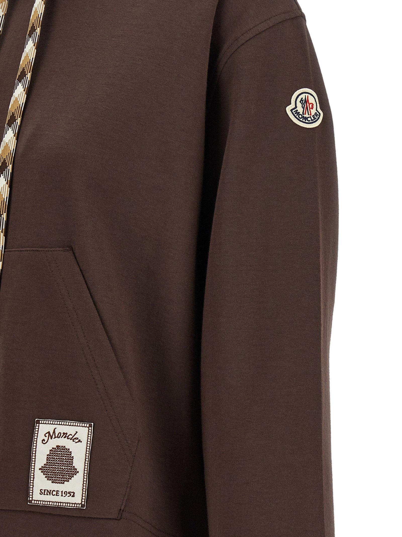 Moncler Cotton - Blend Double - Knit Hoodie — Brown