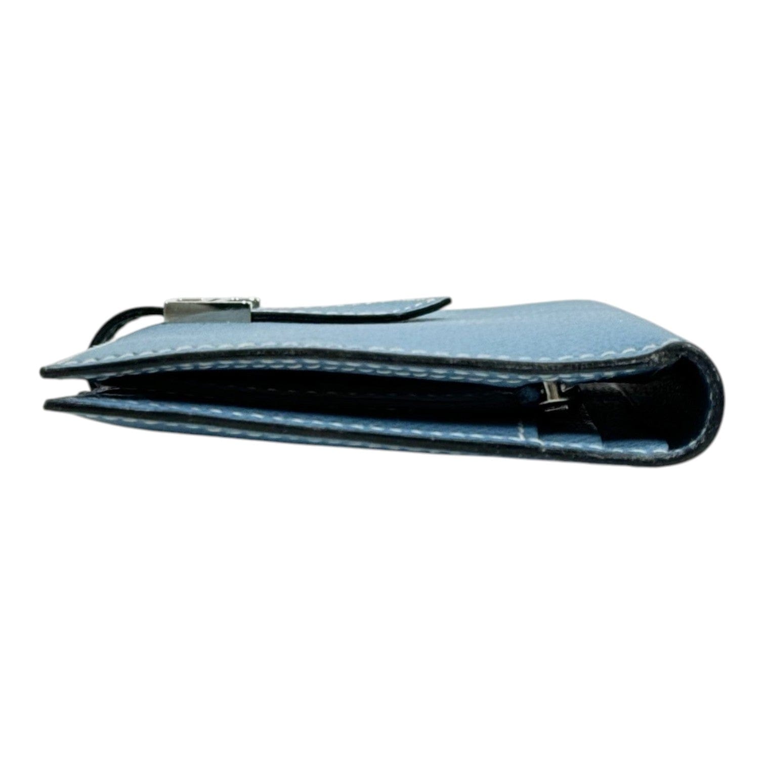 Hermes Bearn Long Wallet Blue Epsom Leather