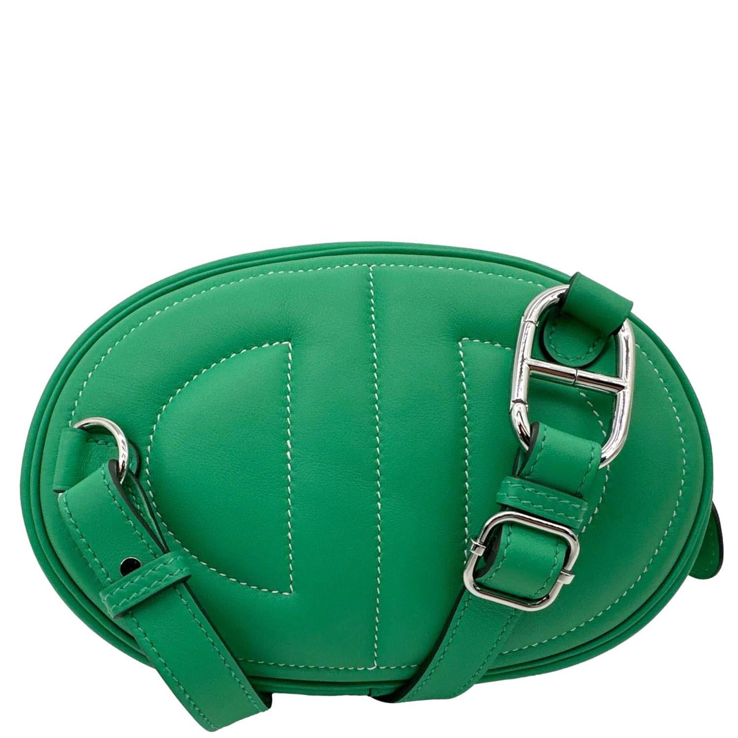 HERMES In The Loop Swift Leather Belt Bag Green