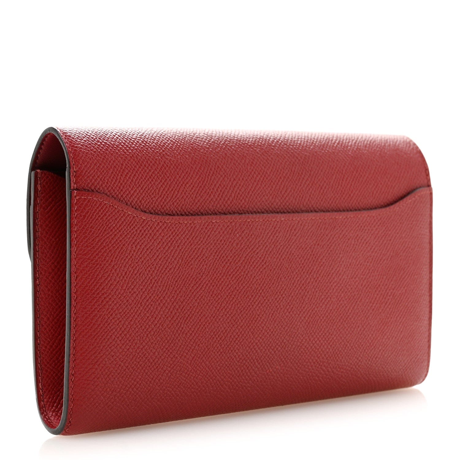 Hermes Epsom Enamel Constance Long Wallet Rouge Grenat
