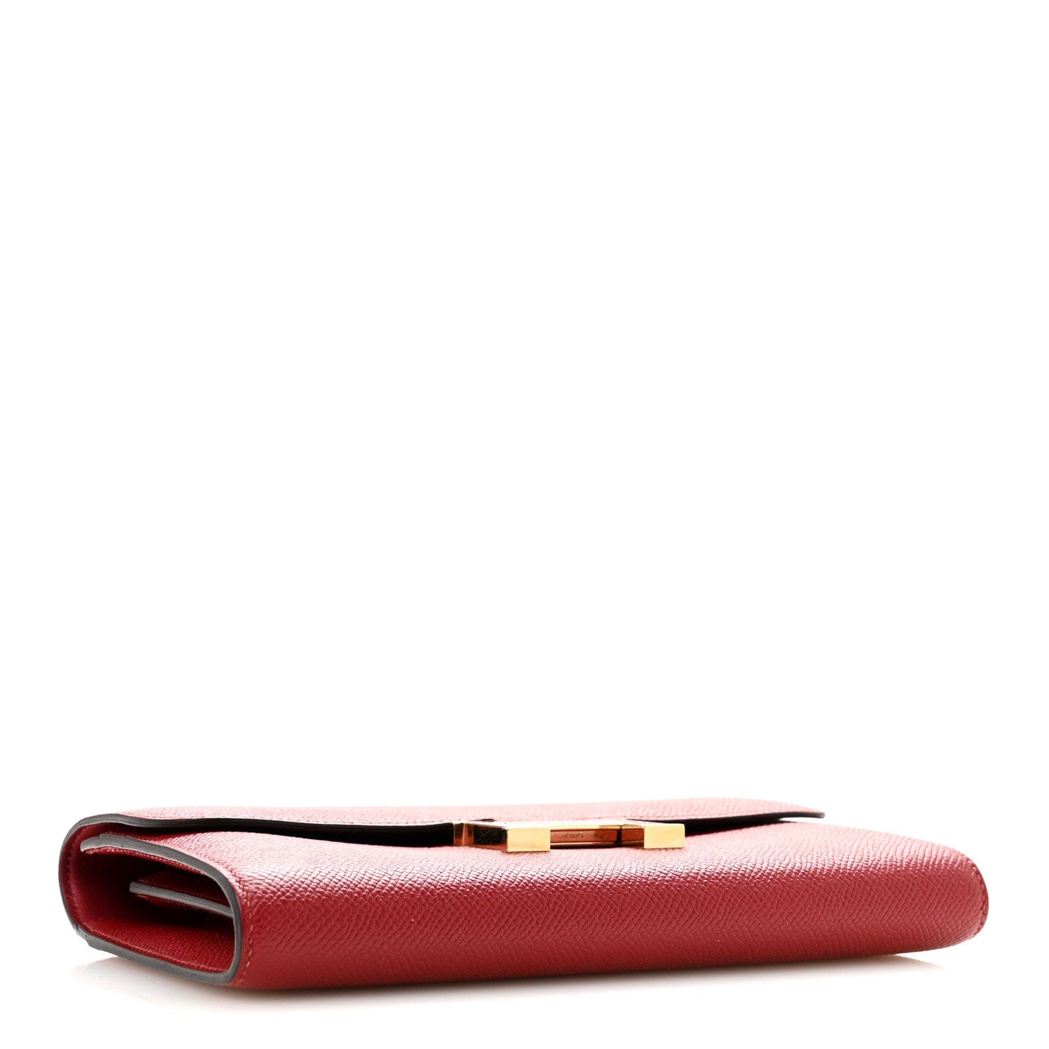 Hermes Epsom Enamel Constance Long Wallet Rouge Grenat