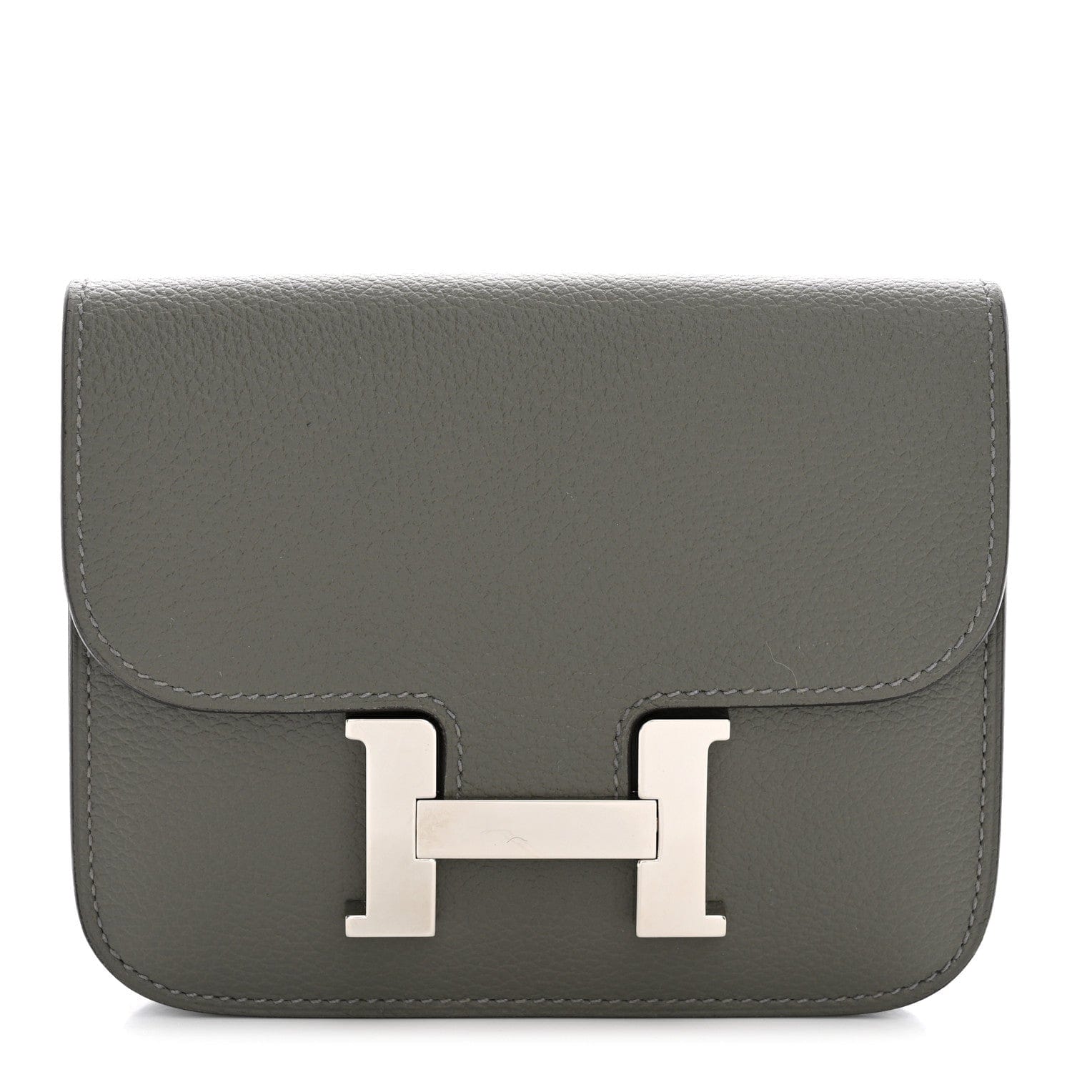 Hermes Evercolor Constance Slim Wallet Gris Meyer