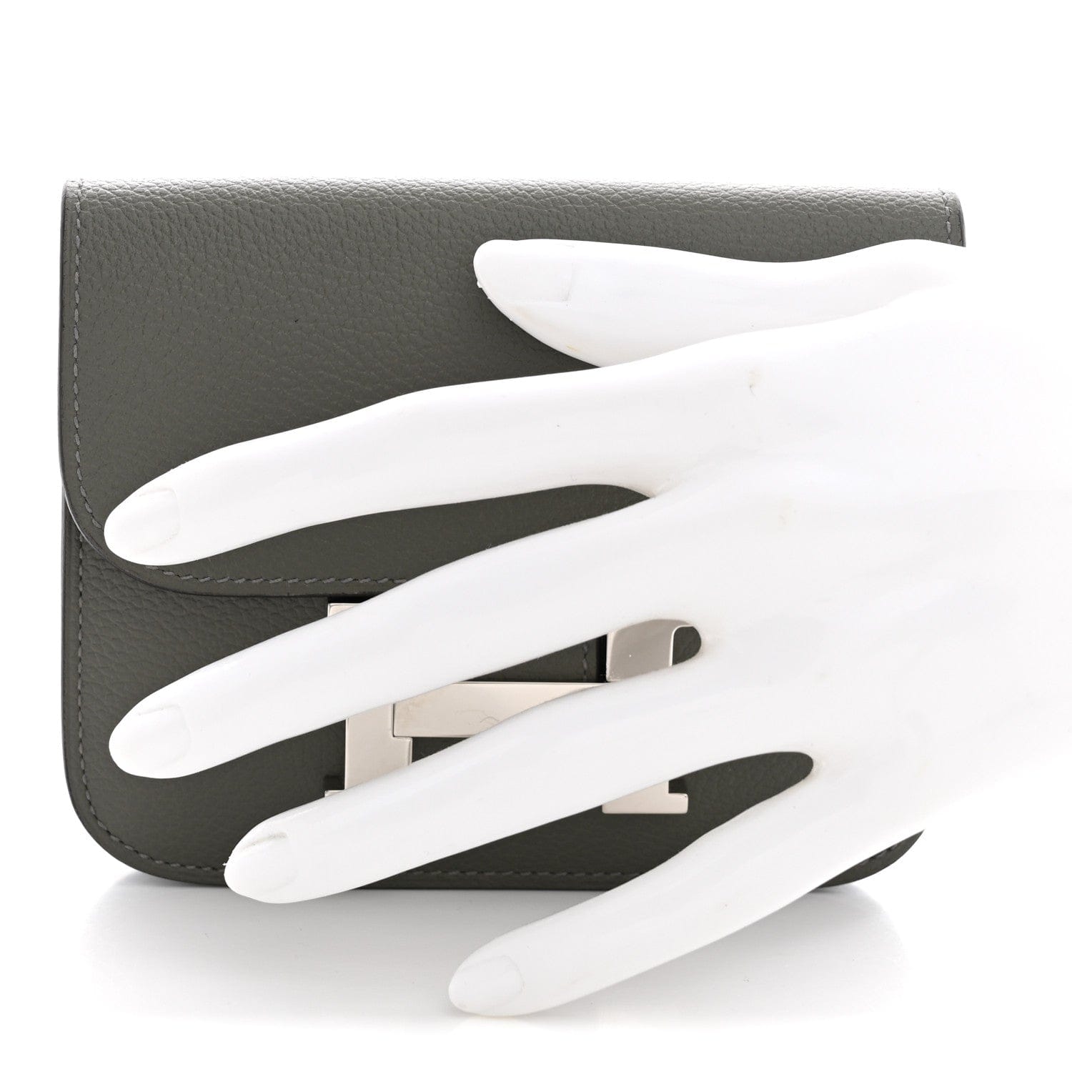 Hermes Evercolor Constance Slim Wallet Gris Meyer