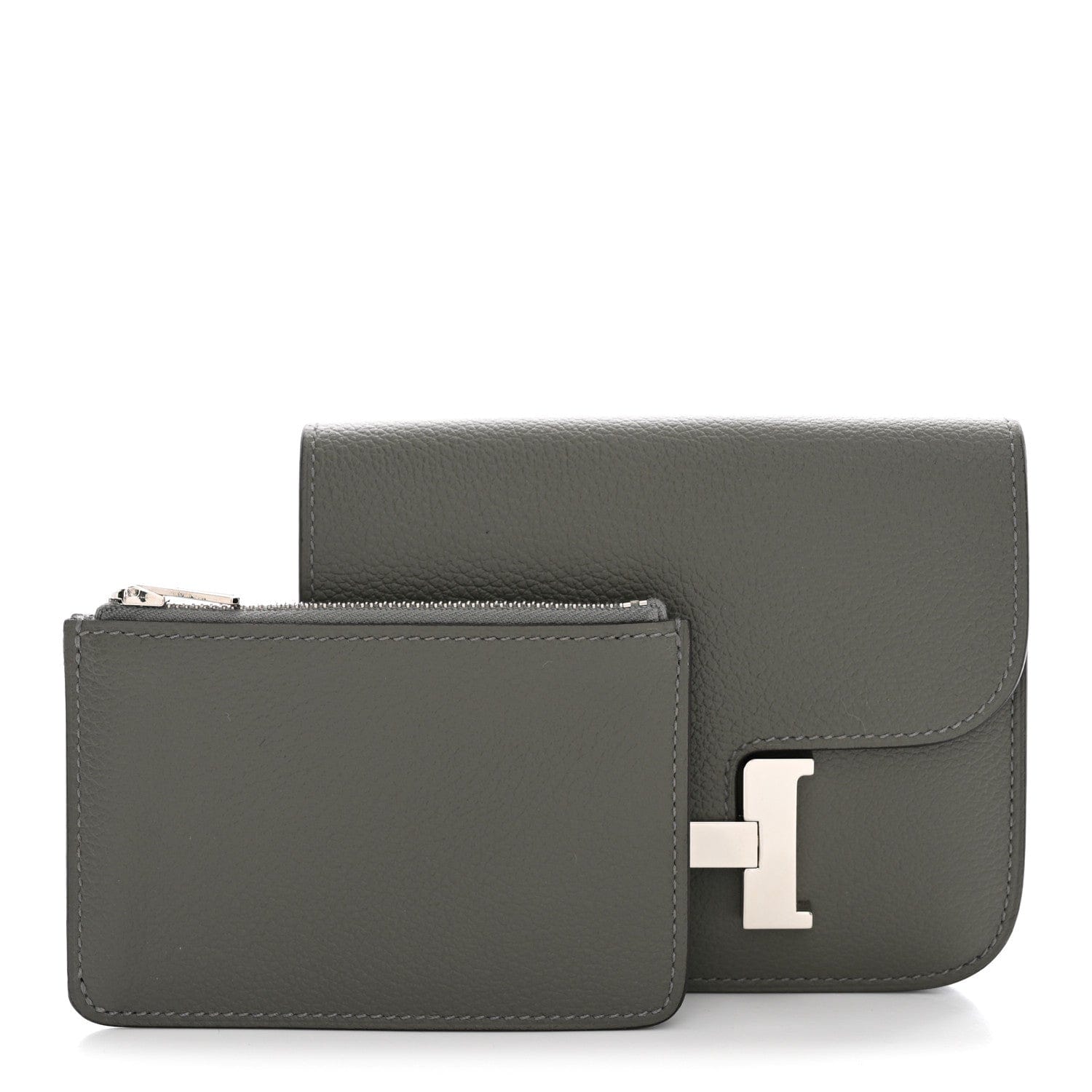 Hermes Evercolor Constance Slim Wallet Gris Meyer