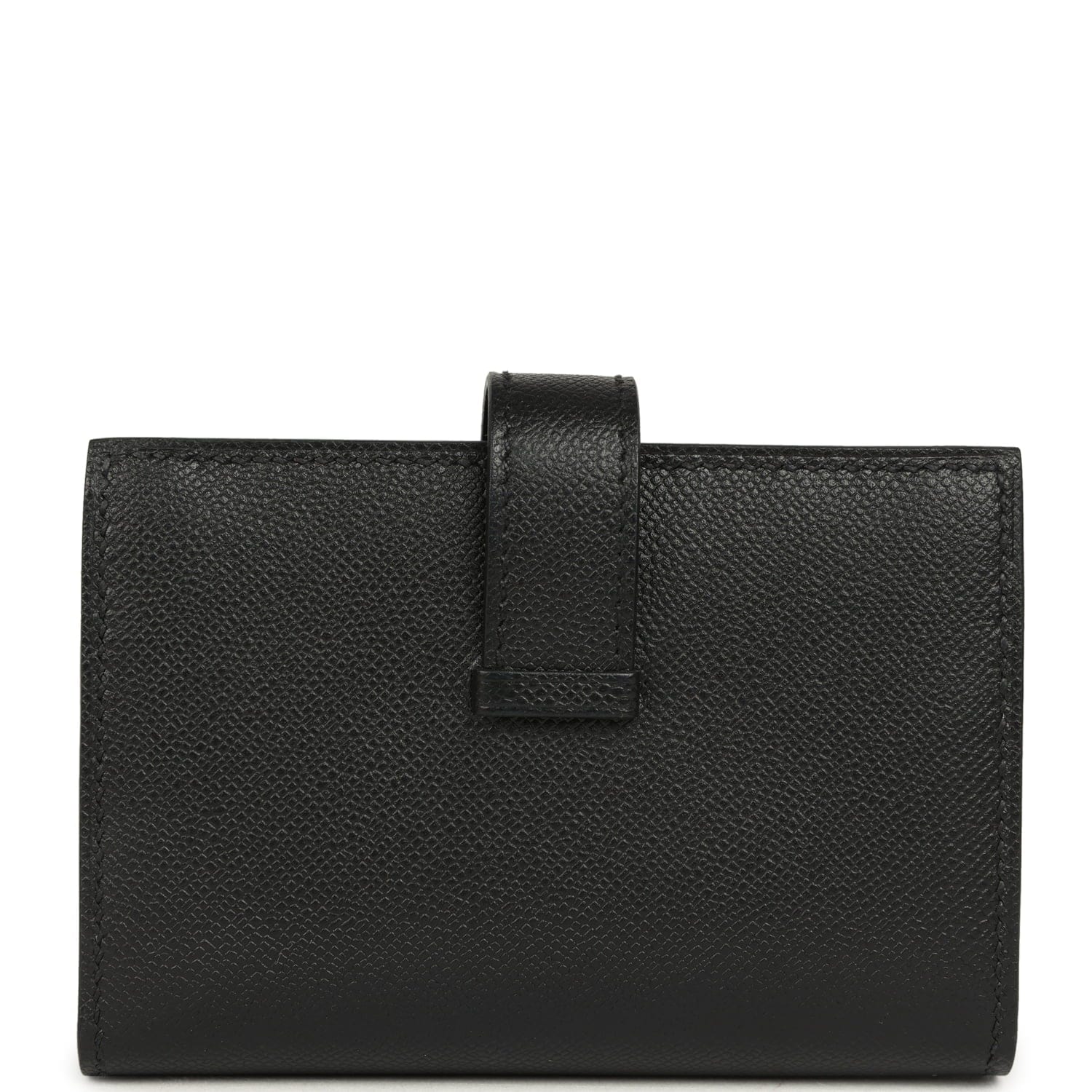 Hermes Bearn Mini Wallet Black Madame Gold Hardware