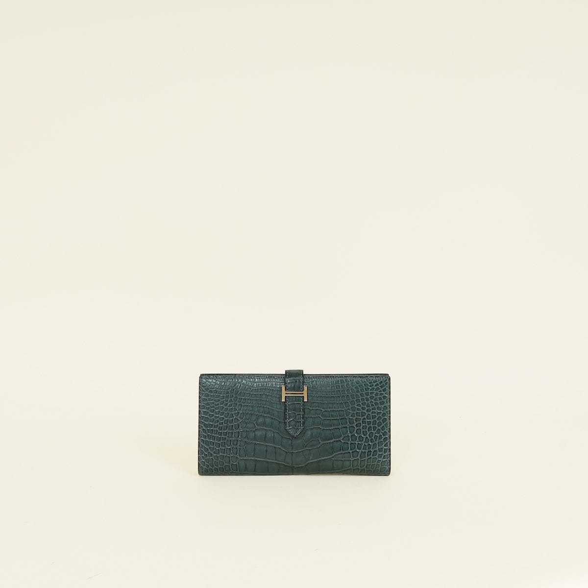 Hermes Vert Titien Bearn Matte Alligator Wallet