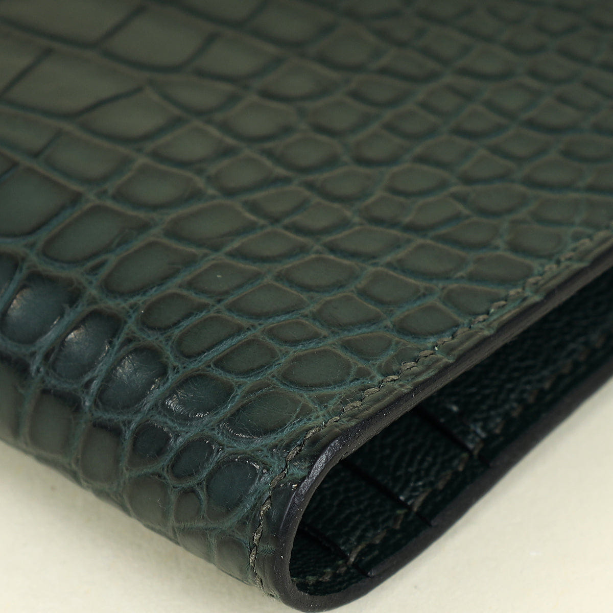 Hermes Vert Titien Bearn Matte Alligator Wallet