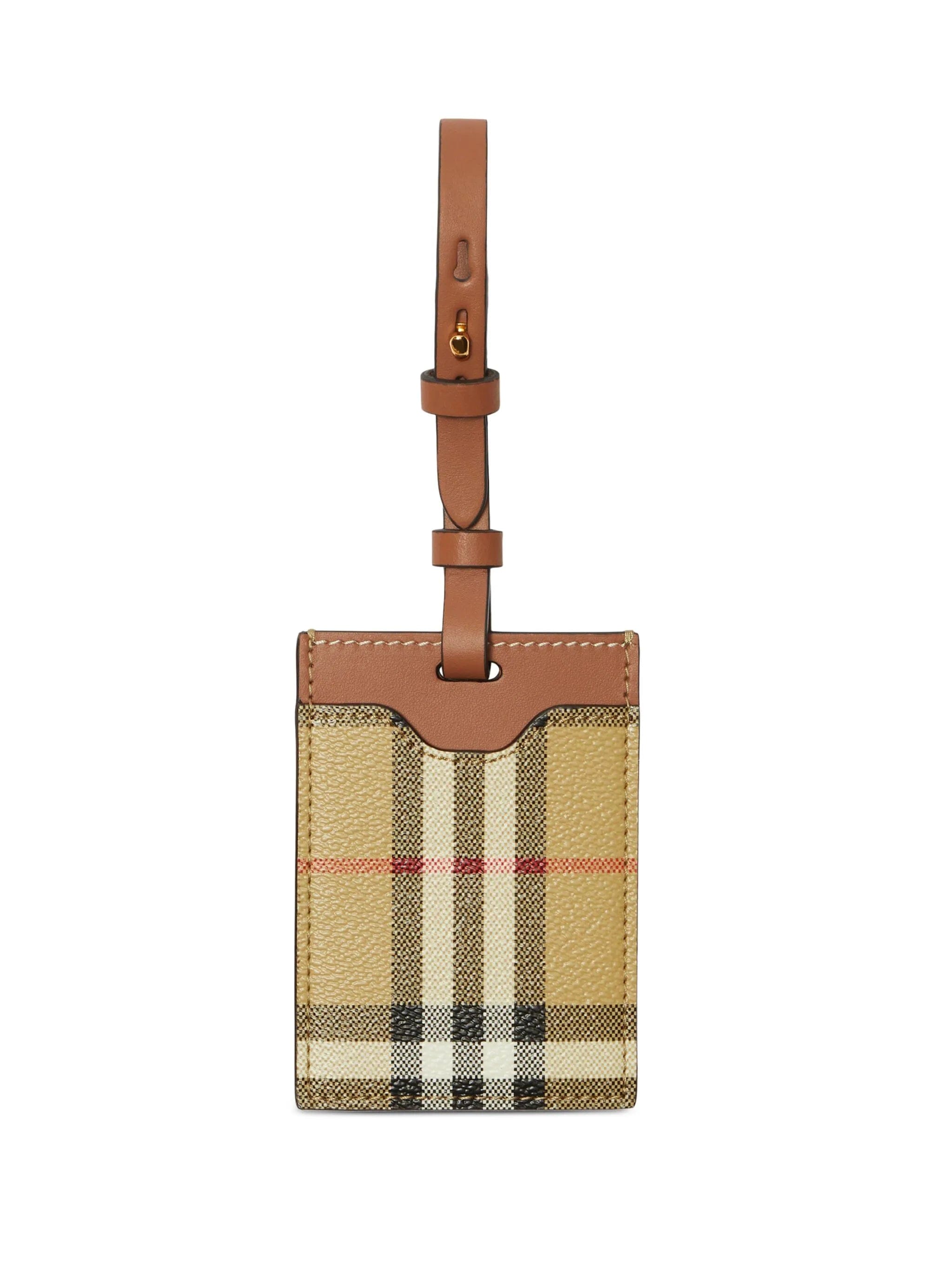 Burberry House - check leather luggage tag