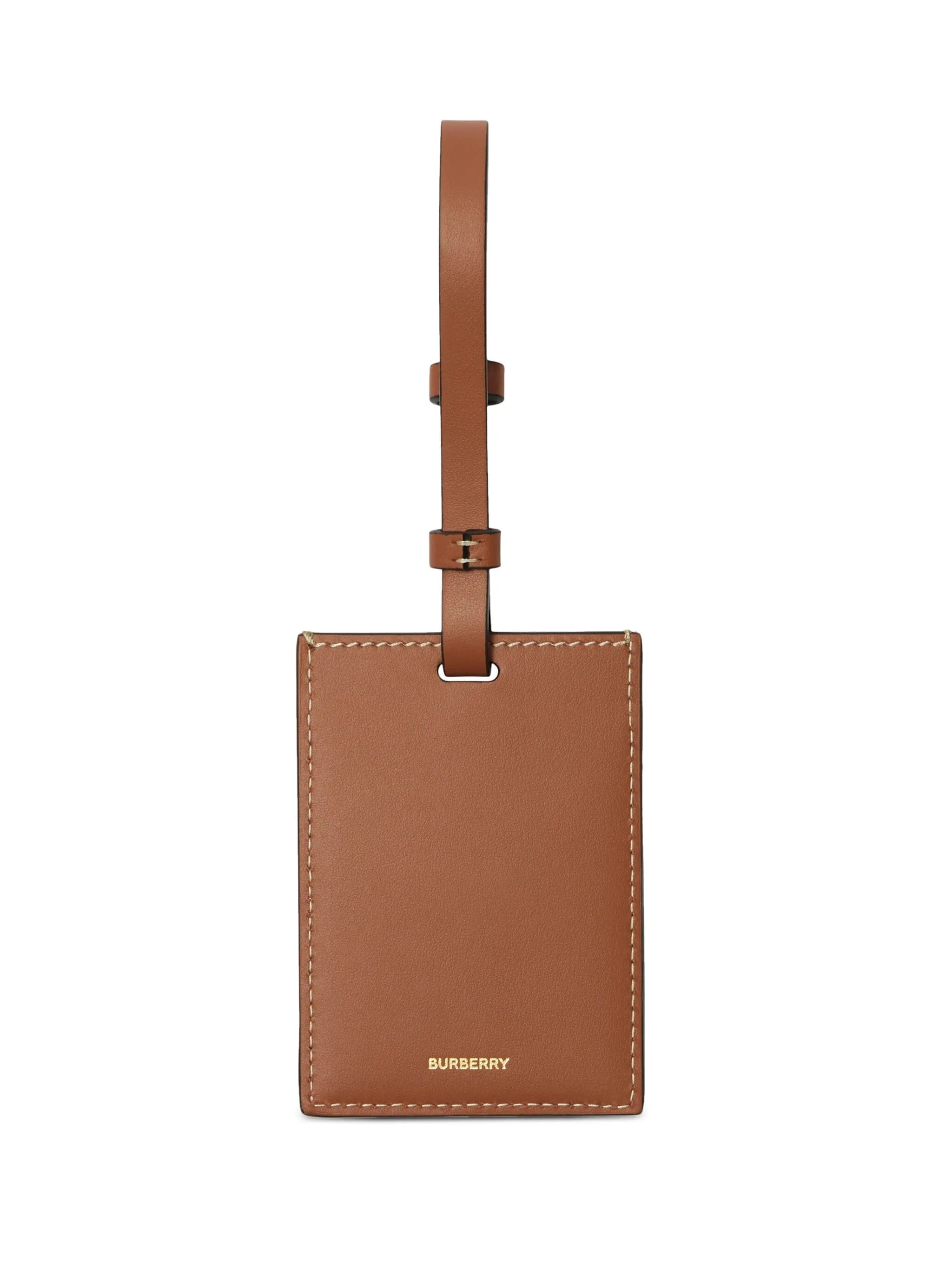 Burberry House - check leather luggage tag