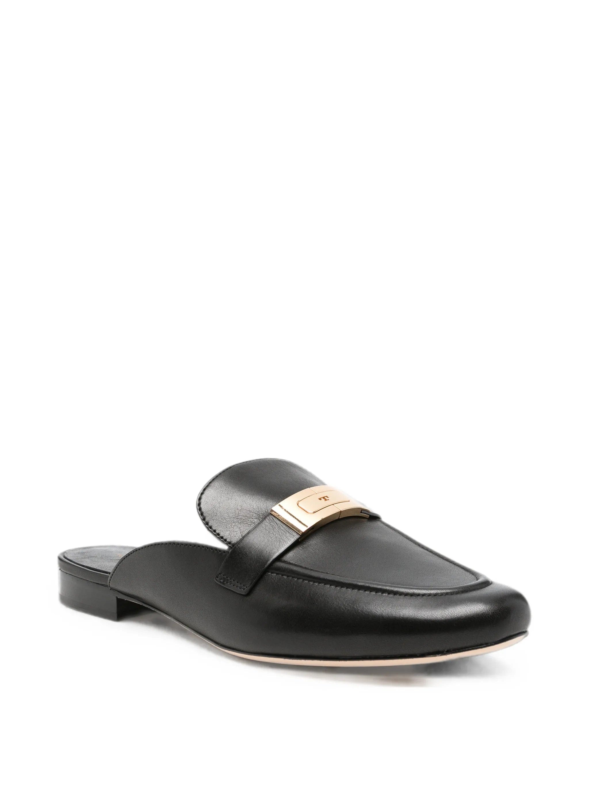Tory Burch Leelee logo - plaque mules