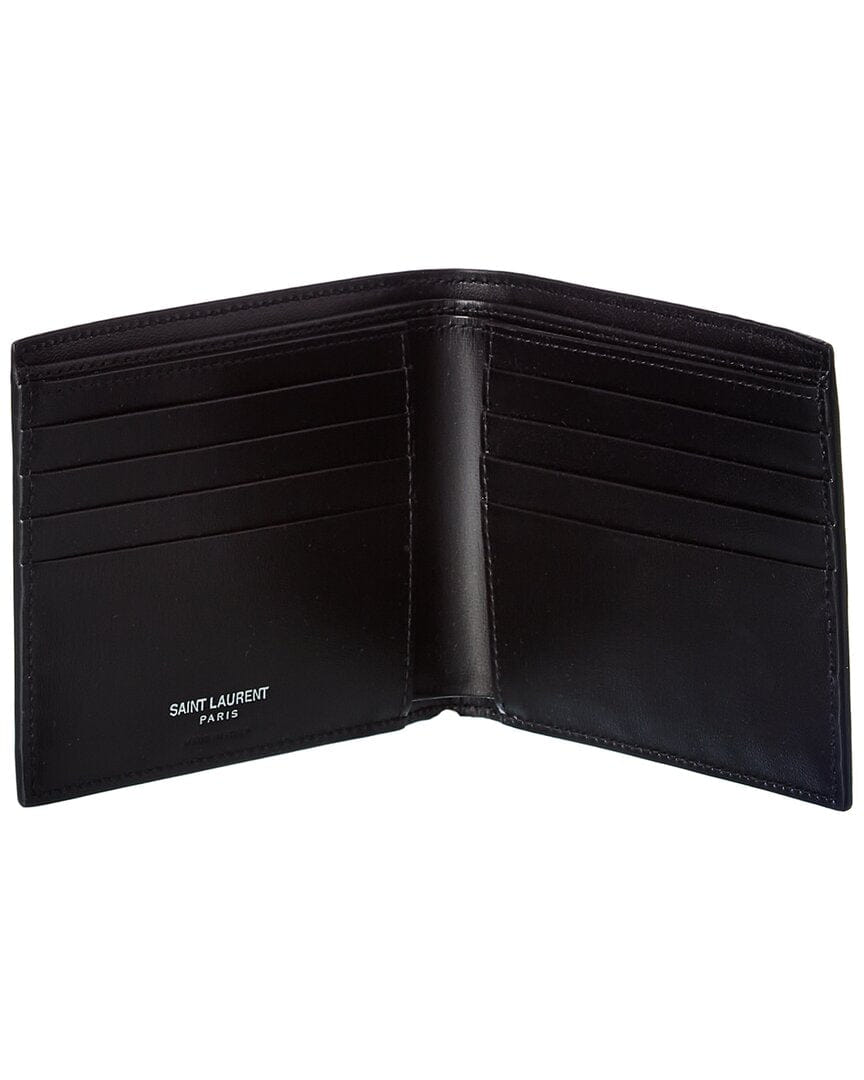 Saint Laurent Tiny Monogram Leather Bifold Wallet