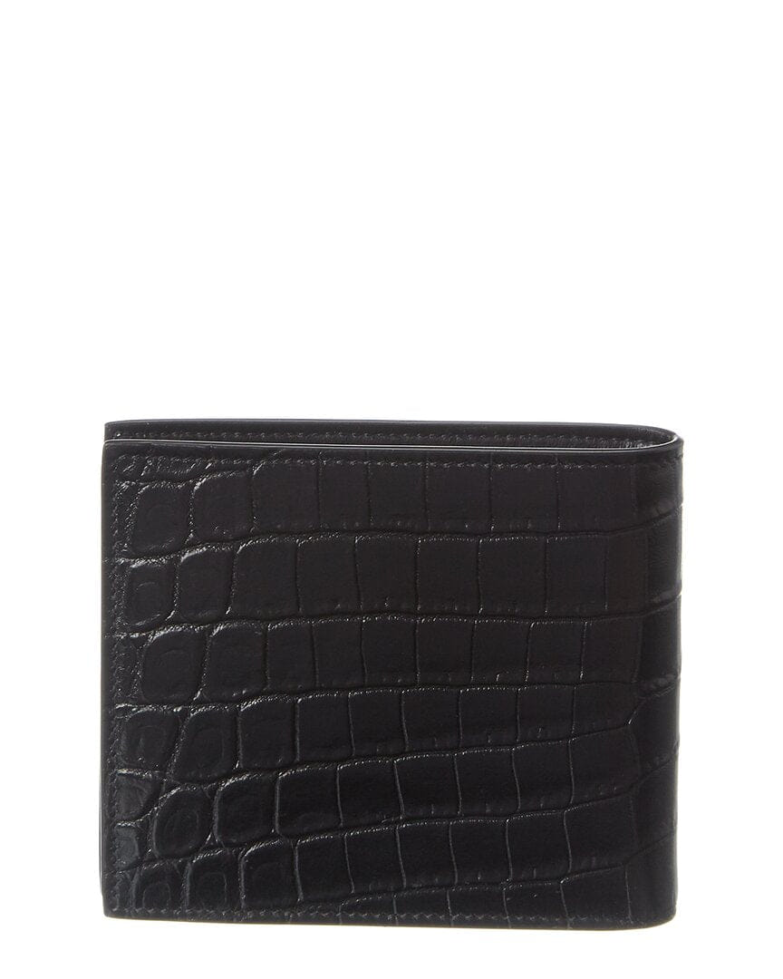 Saint Laurent East/West Croc - Embossed Leather Wallet