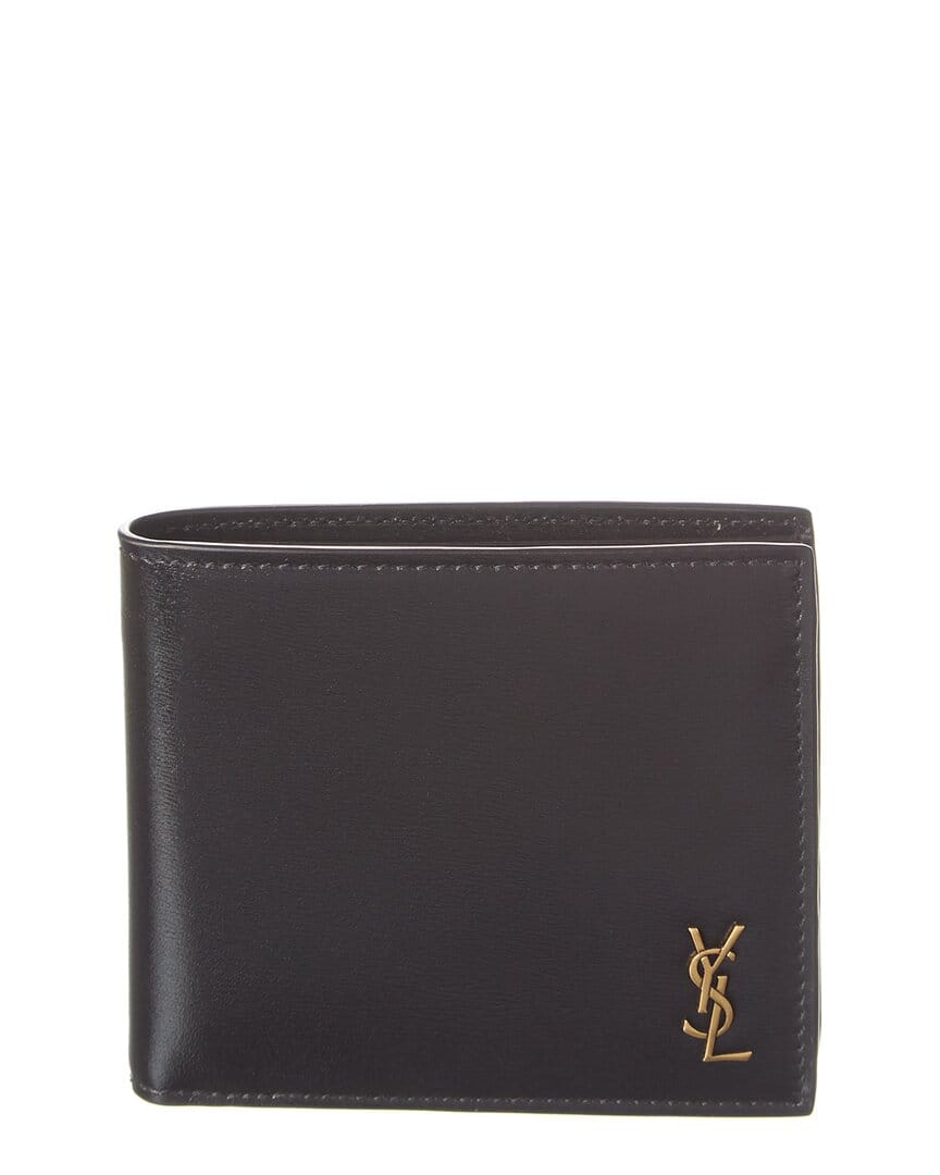 Saint Laurent Logo Plaque Leather Wallet
