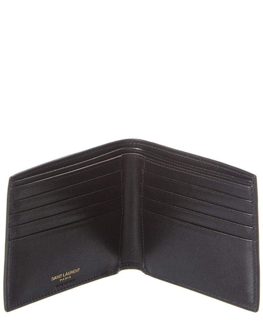 Saint Laurent Logo Plaque Leather Wallet