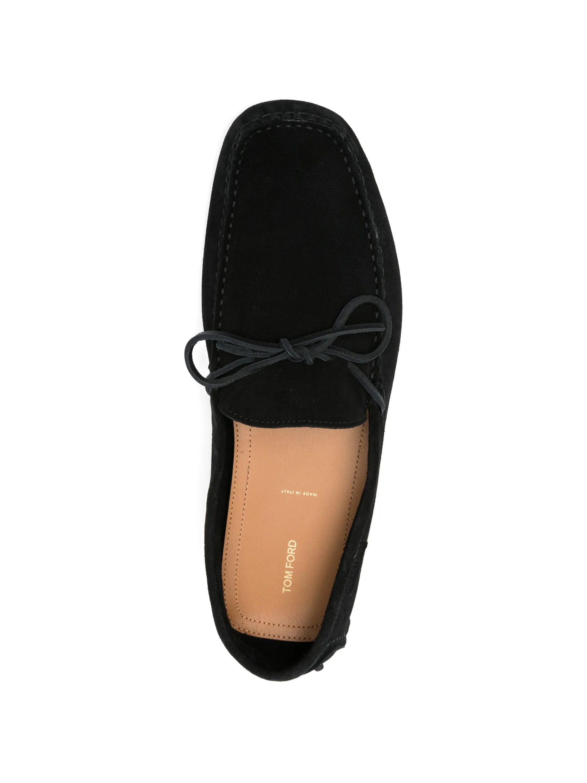 TOM FORD suede tie loafers