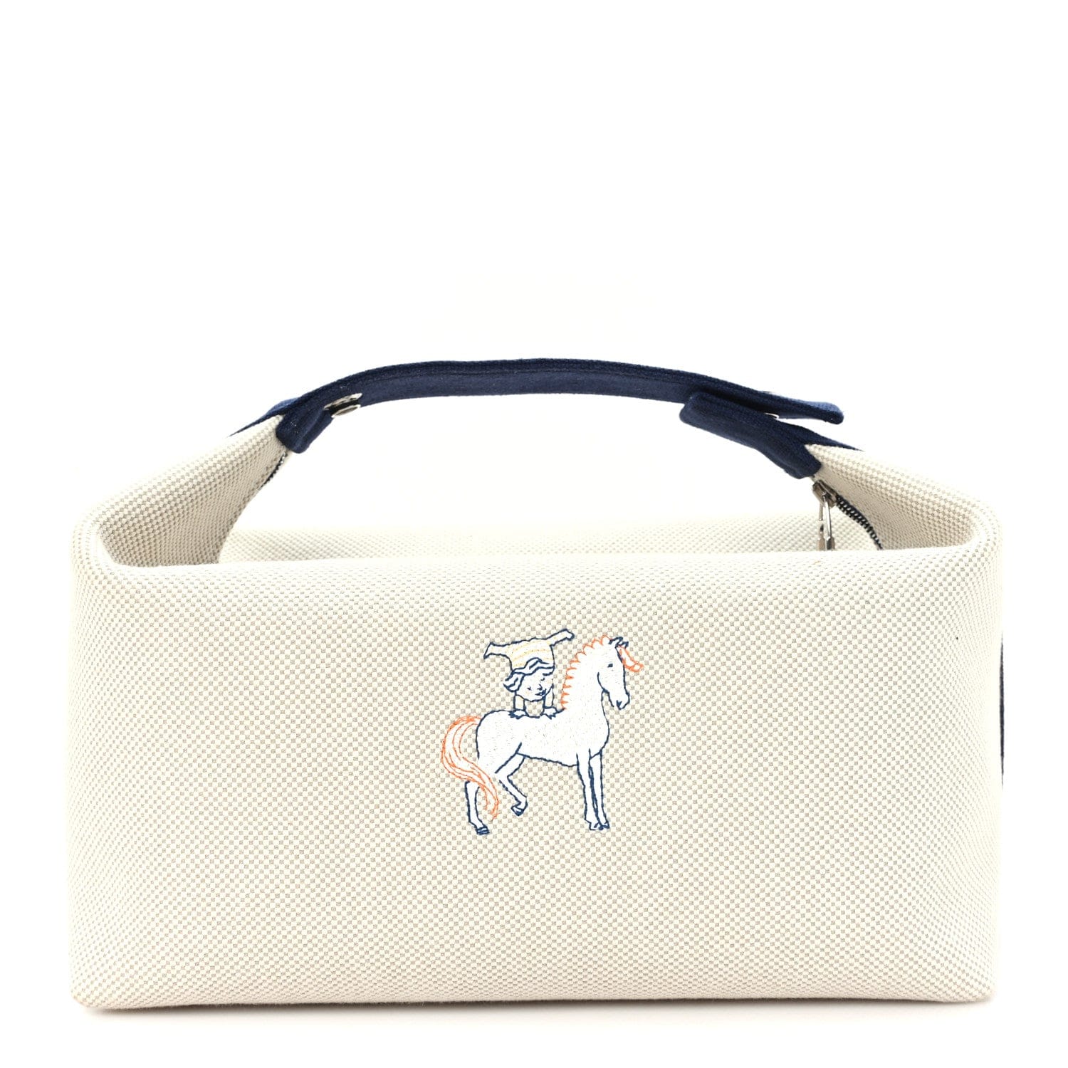 Hermes Canvas Large Bride - A - Brac Cabriole Case gris perle