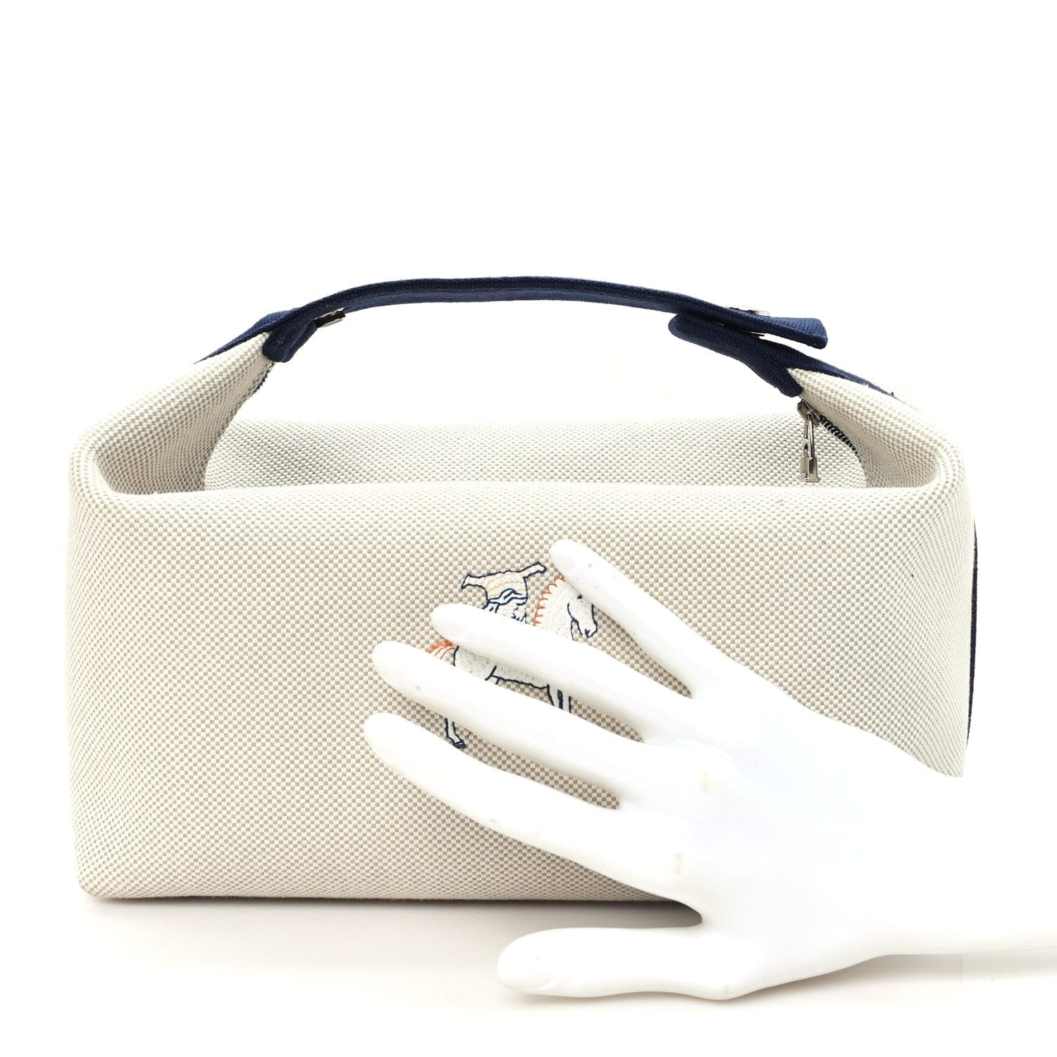Hermes Canvas Large Bride - A - Brac Cabriole Case gris perle