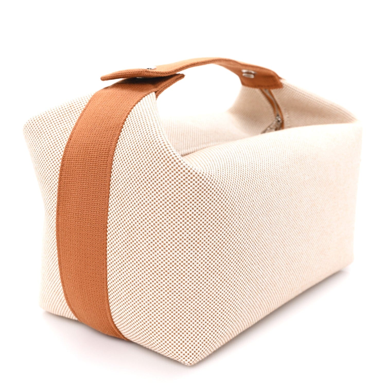 Hermes Canvas Large Bride - A - Brac Cabriole Case Biscuit
