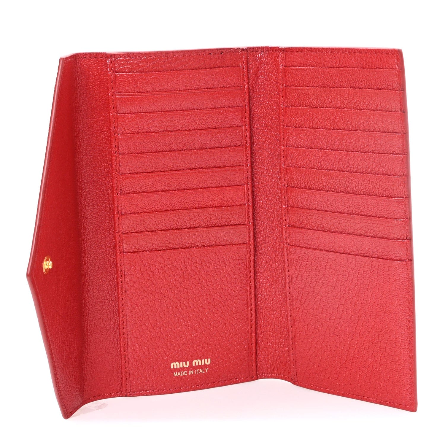 Miu Miu Goatskin Madras Love Envelope Wallet Black