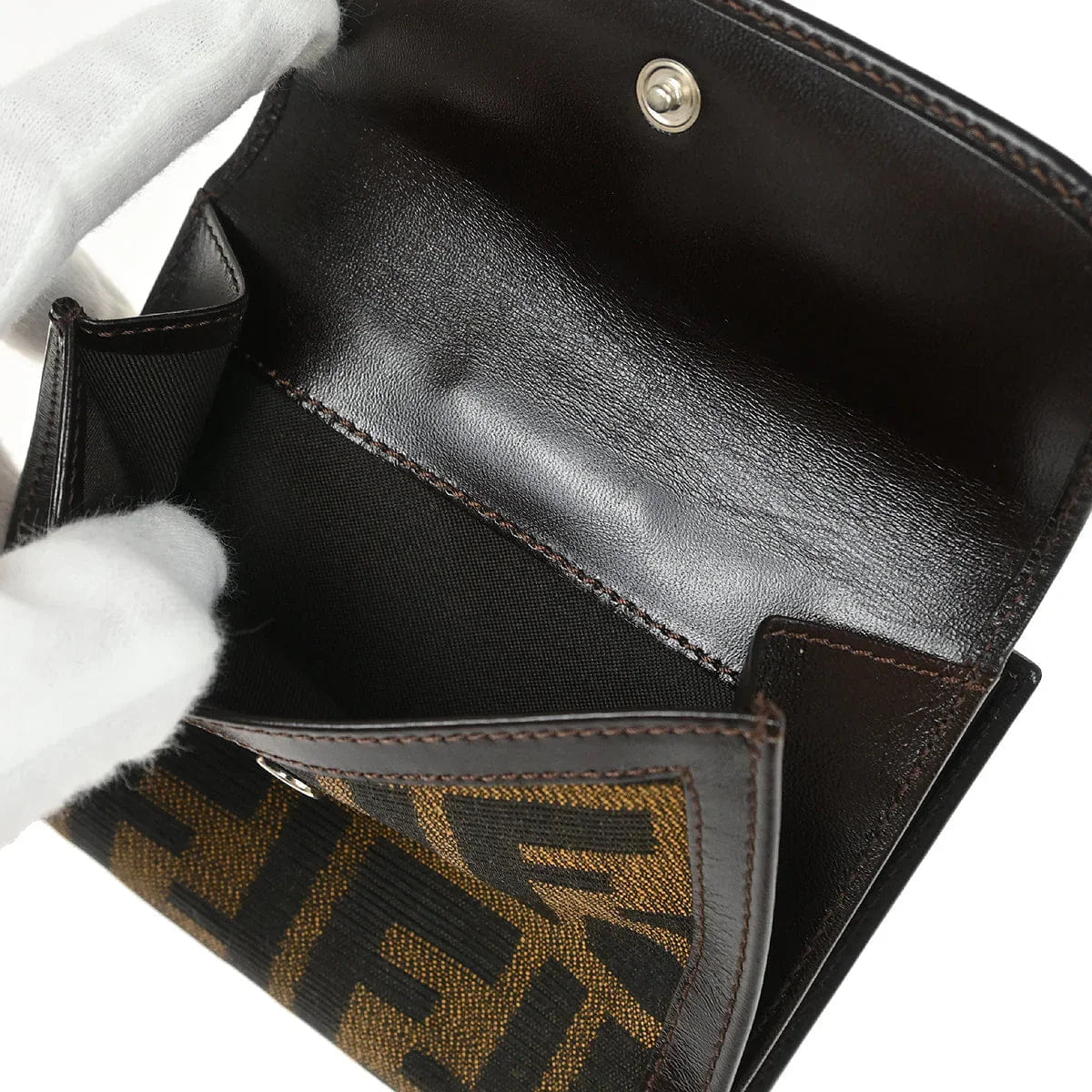 Fendi 2000 Brown Zucca Wallet Purse