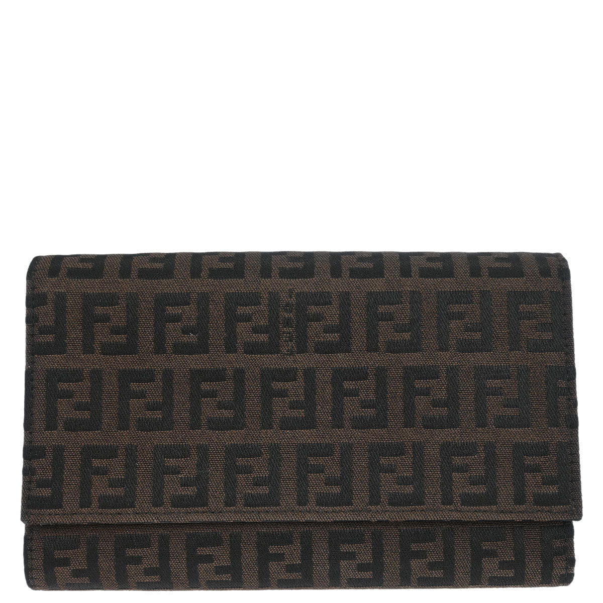 Fendi Brown Zucchino Trifold Wallet