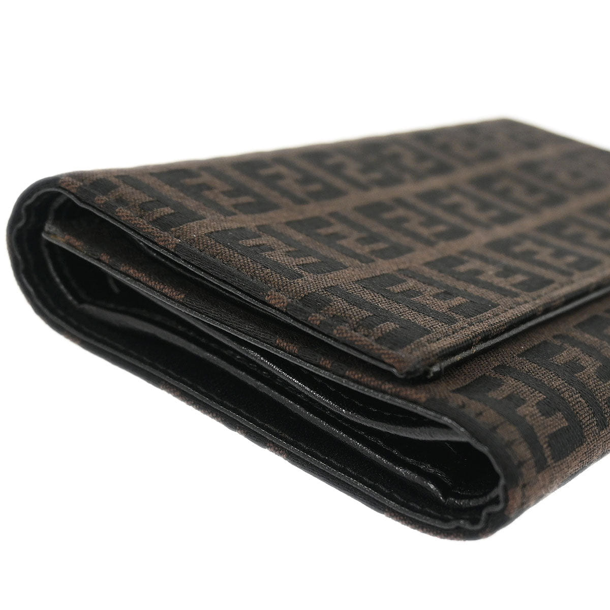 Fendi Brown Zucchino Trifold Wallet