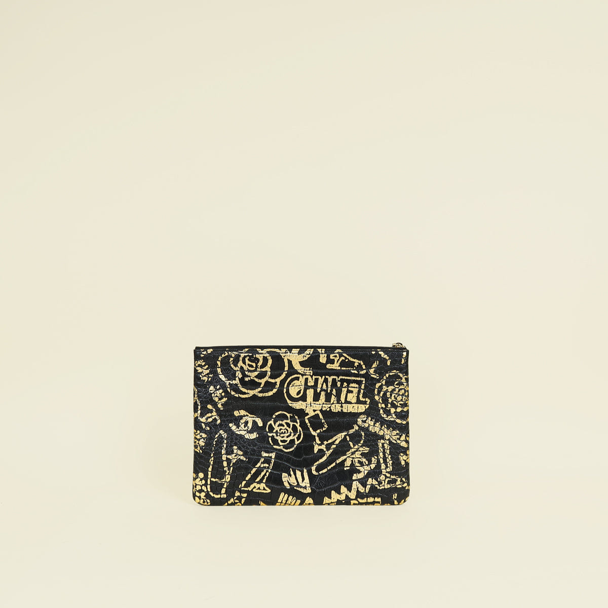 Chanel Bicolor Graffiti 2.55 Large Crocodile Reissue Cosmetic Case