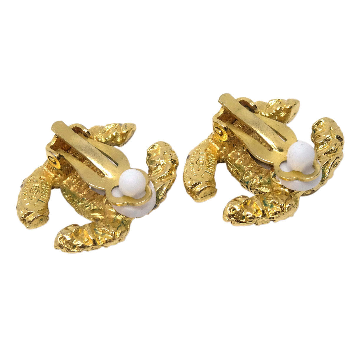 Chanel CC Clip - On Earrings Gold 93A