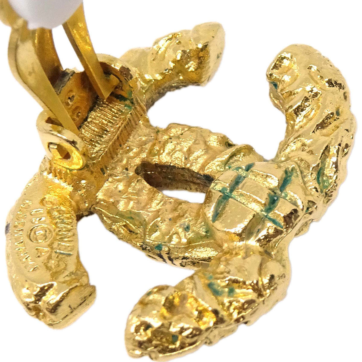 Chanel CC Clip - On Earrings Gold 93A
