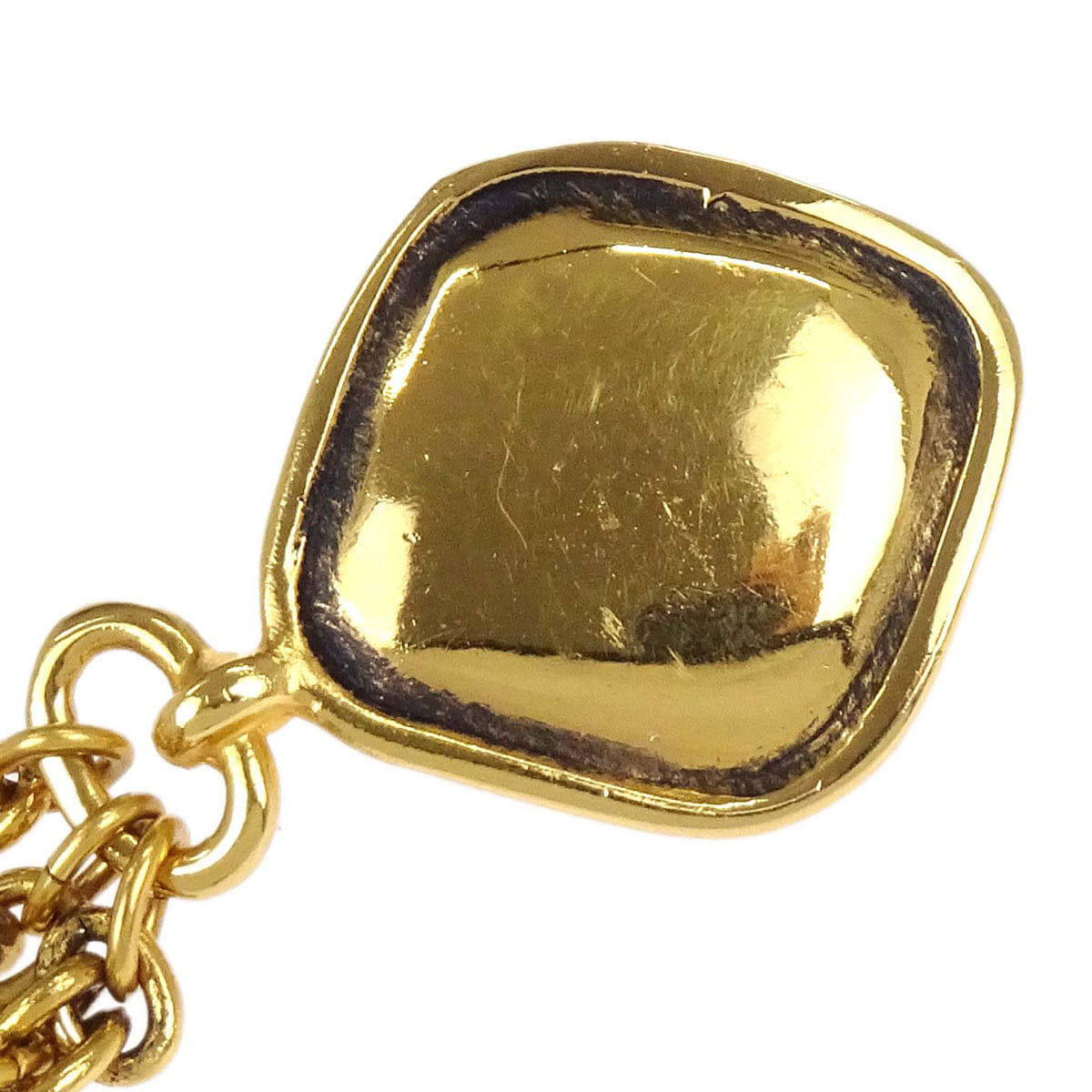 Chanel Gold Rhombus Fringe Dangle Clip - On Earrings