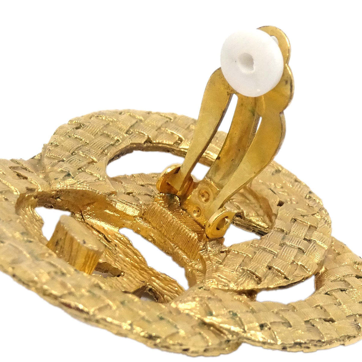 Chanel Woven CC Clip - On Earrings Gold 2848