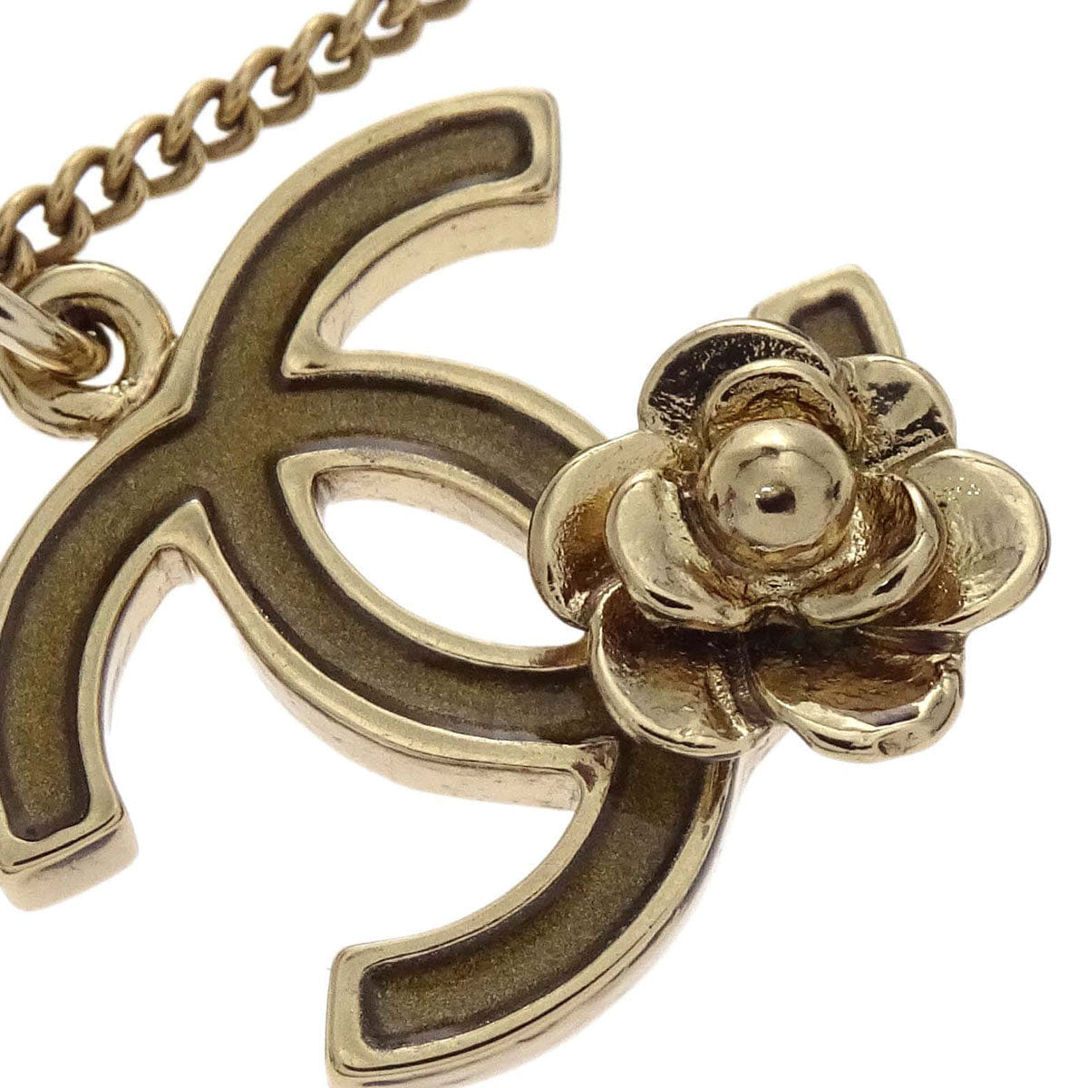 Chanel Gold CC Flower Pendant Necklace 07P
