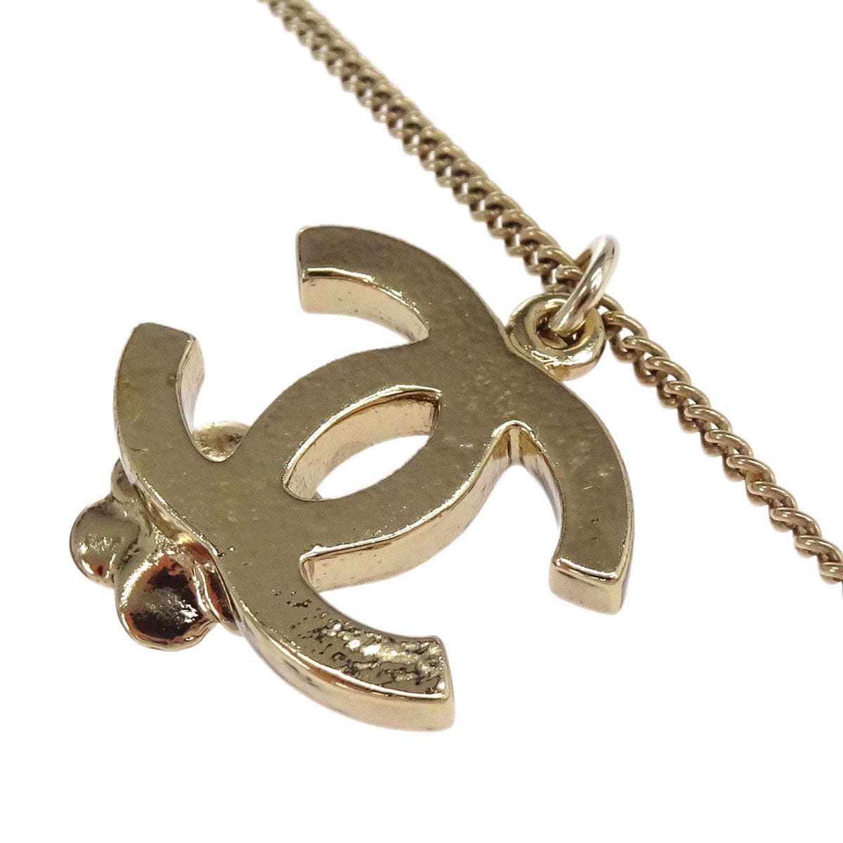 Chanel Gold CC Flower Pendant Necklace 07P