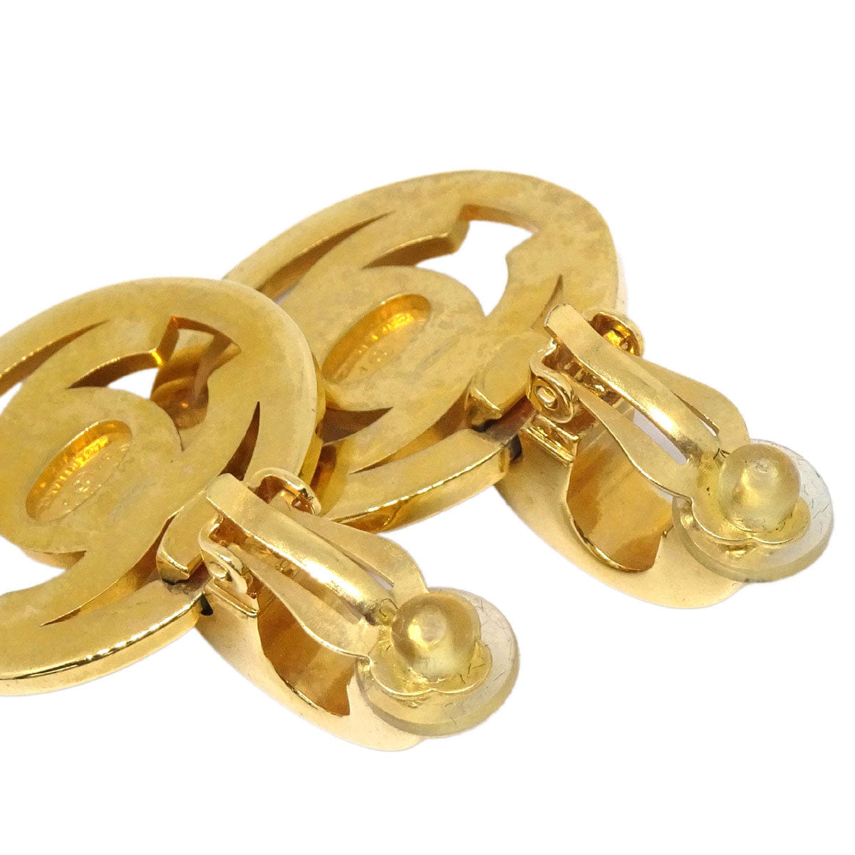 Chanel Dangle Turnlock Clip - On Earrings Gold 97P