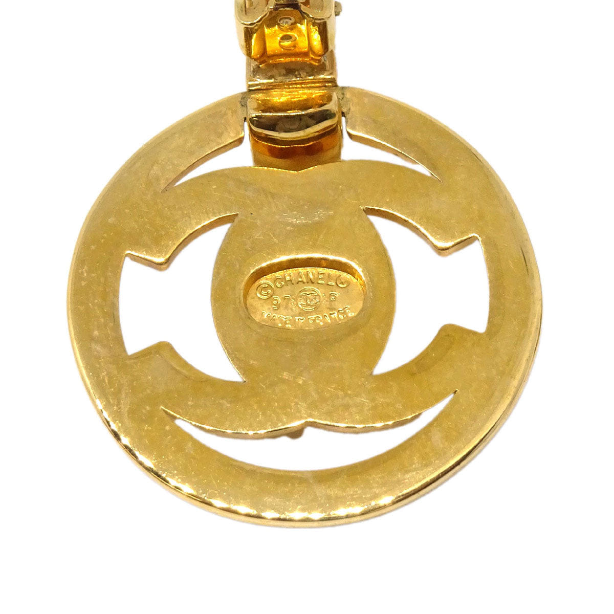 Chanel Dangle Turnlock Clip - On Earrings Gold 97P