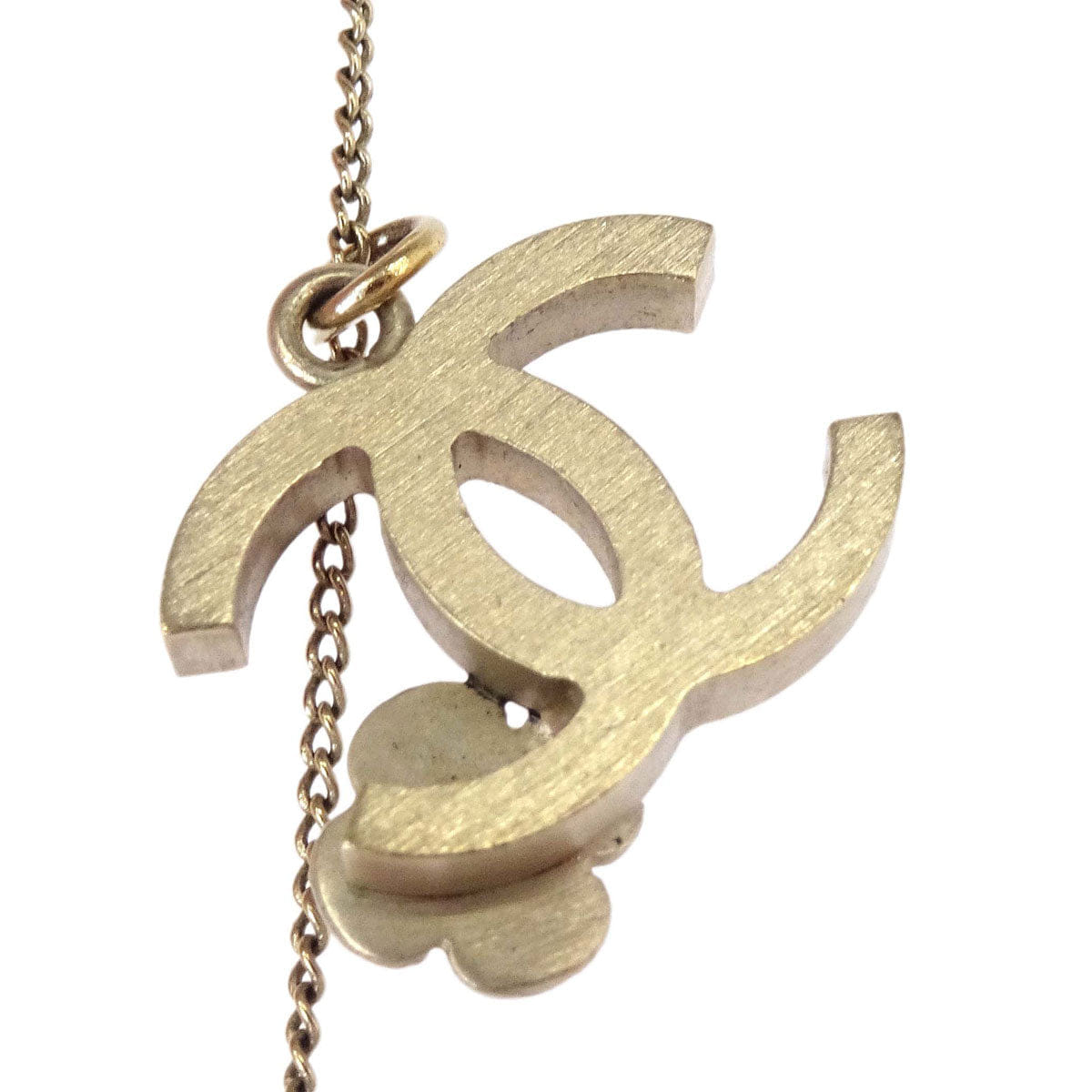 Chanel Gold Black CC Flower Pendant Necklace 0*A