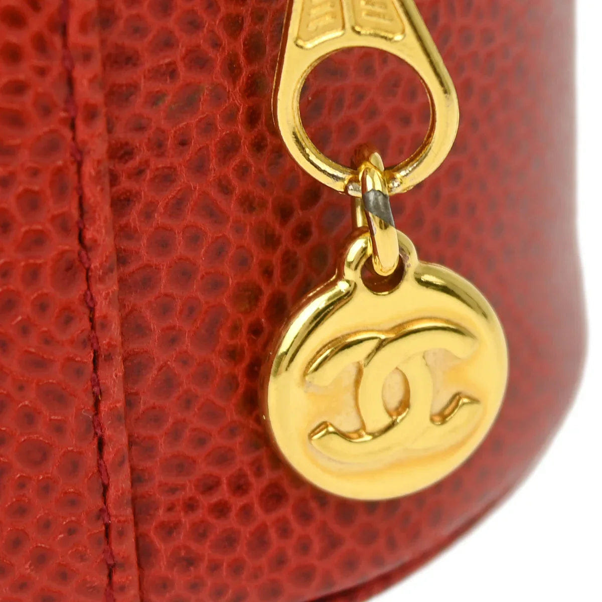 Chanel 1991 - 1994 Red Caviar Jewelry Case Pouch