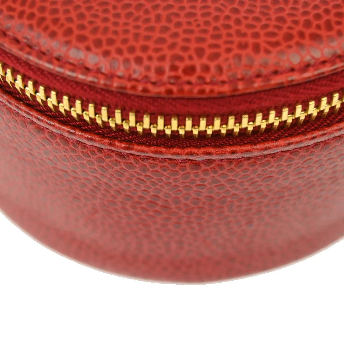 Chanel 1991 - 1994 Red Caviar Jewelry Case Pouch