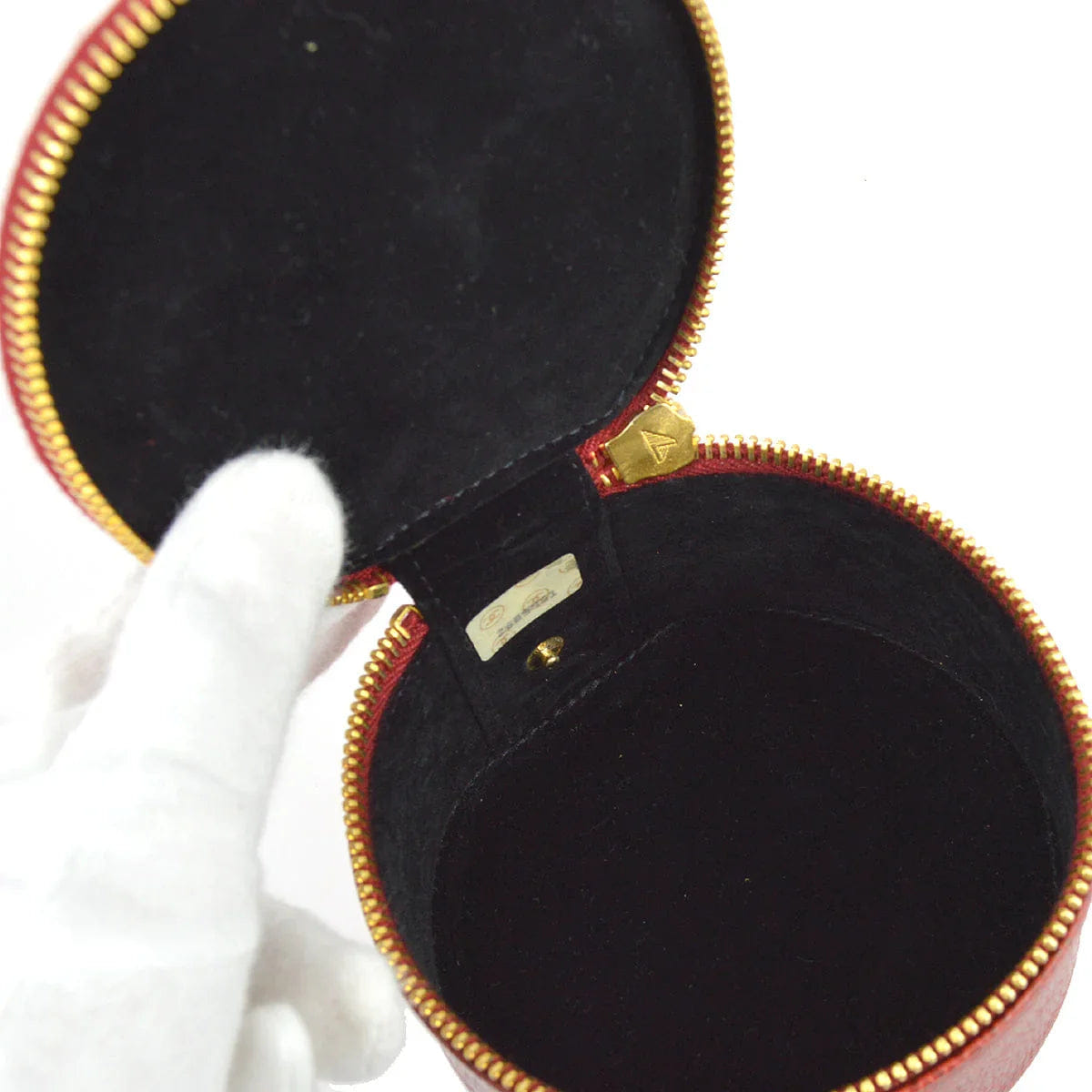 Chanel 1991 - 1994 Red Caviar Jewelry Case Pouch Bag