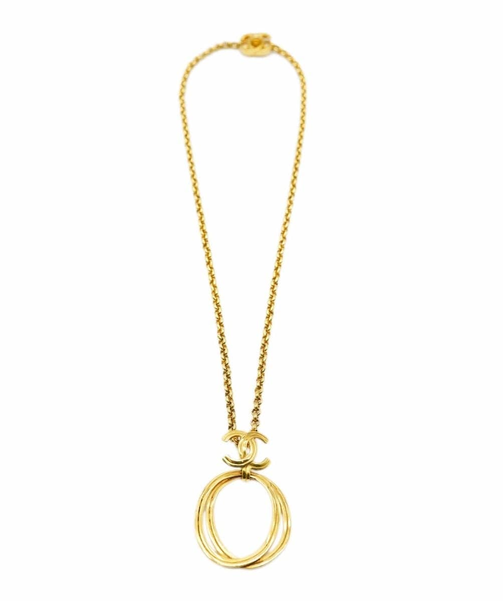 Chanel 96P Vintage CC Hoop Necklace UKL1298