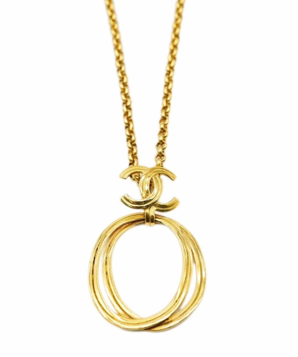Chanel 96P Vintage CC Hoop Necklace UKL1298