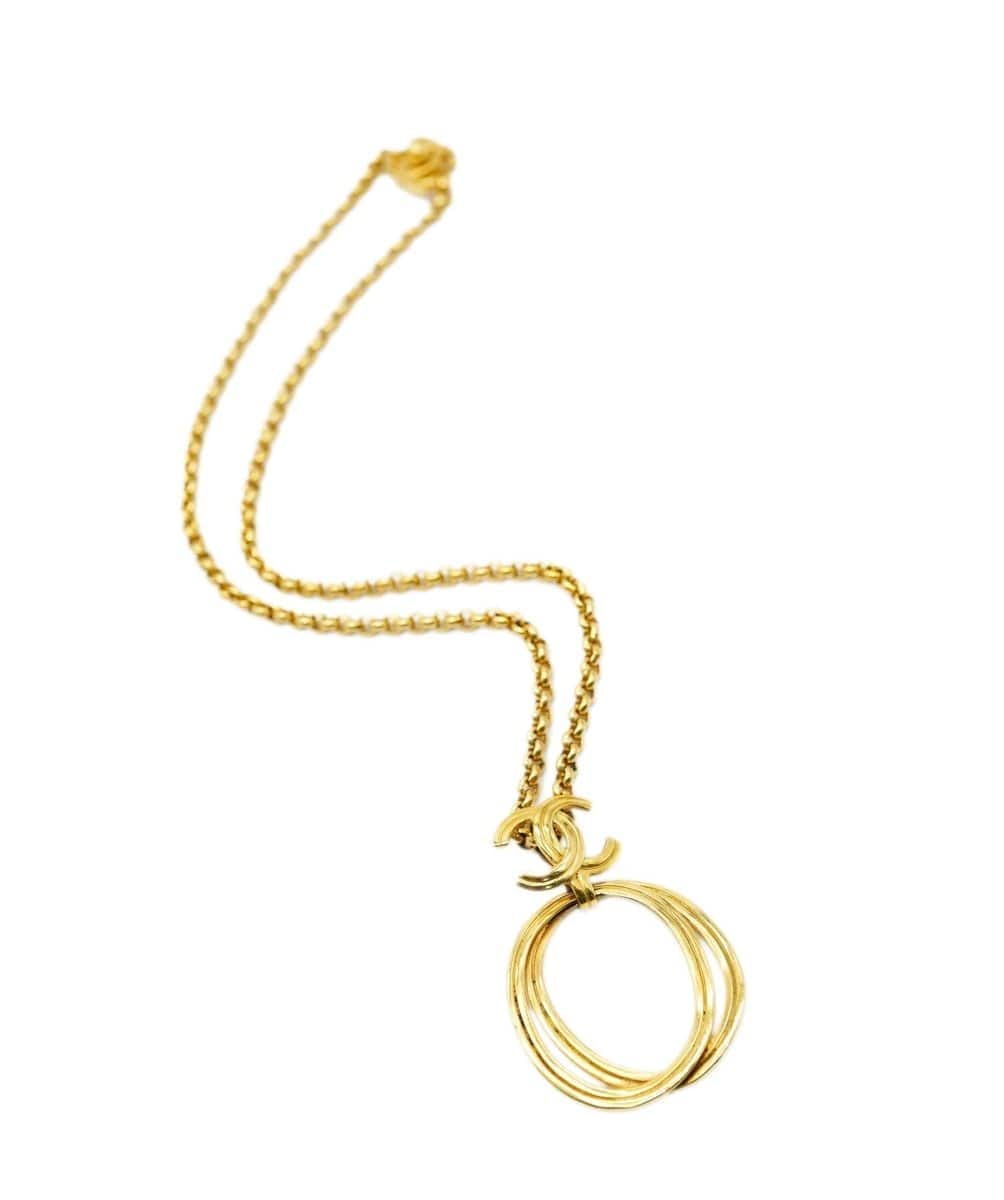 Chanel 96P Vintage CC Hoop Necklace UKL1298